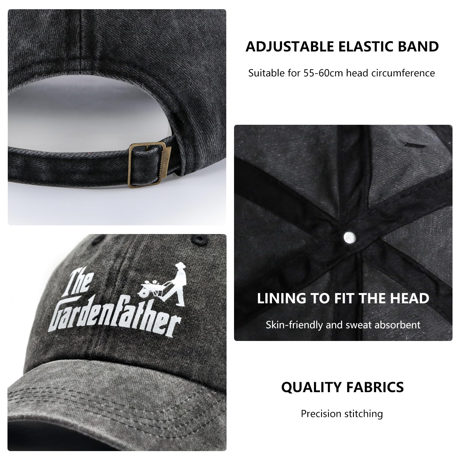 Best Gardening Gifts for Men - Adjustable Washed Cotton Baseball Cap for Gardeners | Perfect for Outdoor Planting, Landscaping & Sun Protection
