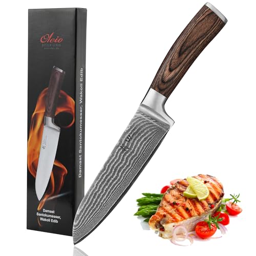 1pc-Damascus Santoku Knife (7 Inch)