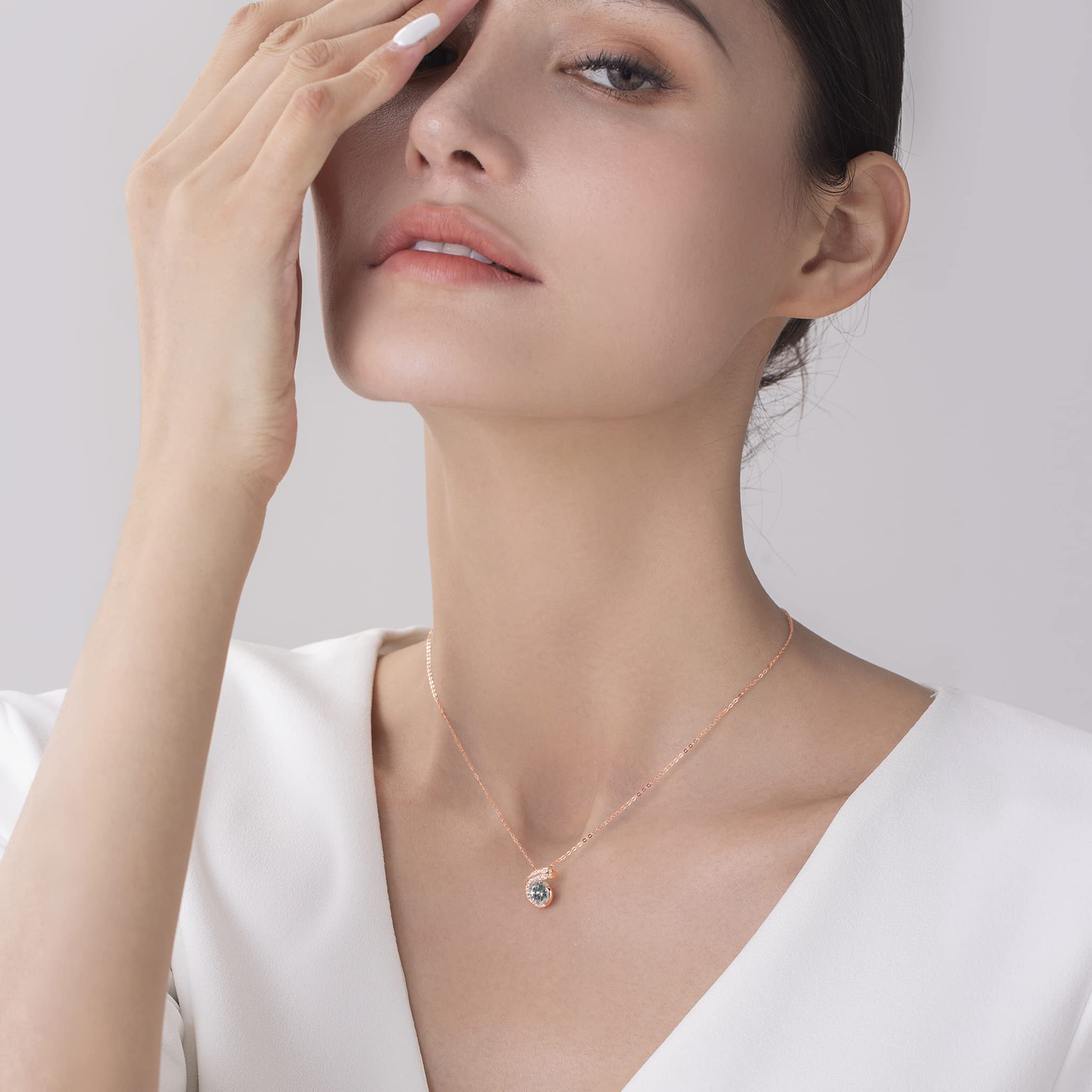 Salt and Pepper Diamond Necklace Pendant - Dainty Layering Chain Necklace - Grey Galaxy Diamond - Alternative April Birthstone Simple C Necklace - Perfect for Everyday Wear, Gift Giving & Special Occasions