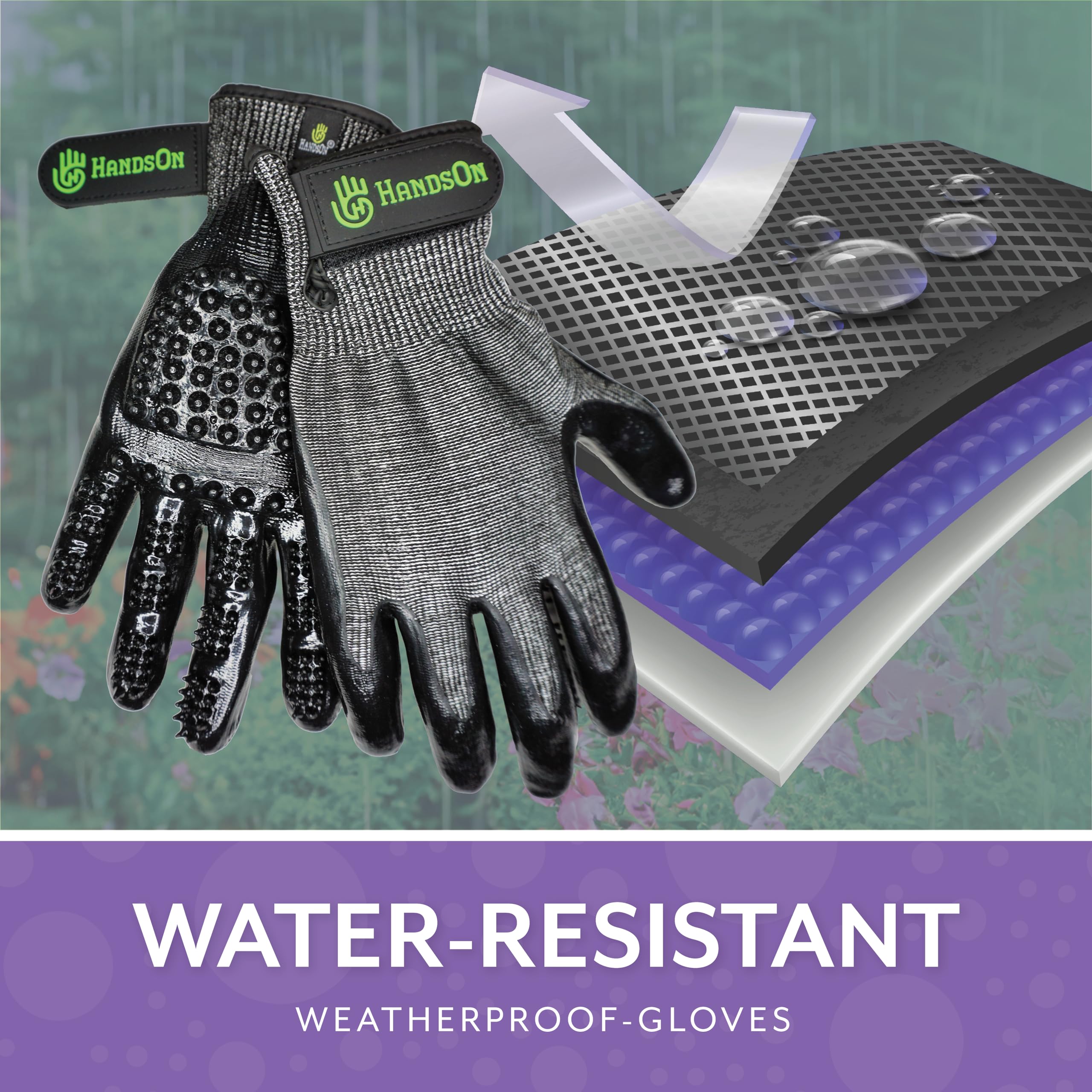 **HANDSON Gardening Gloves for Men & Women - Heavy Duty Cut & Water Resistant Work Gloves for Outdoor Yard Work, Landscaping & Gardening - Durable Garden Gloves for Planting, Weeding & Pruning (Medium, 1 Pair) - Perfect for Gardening, Landscaping & DIY Projects**