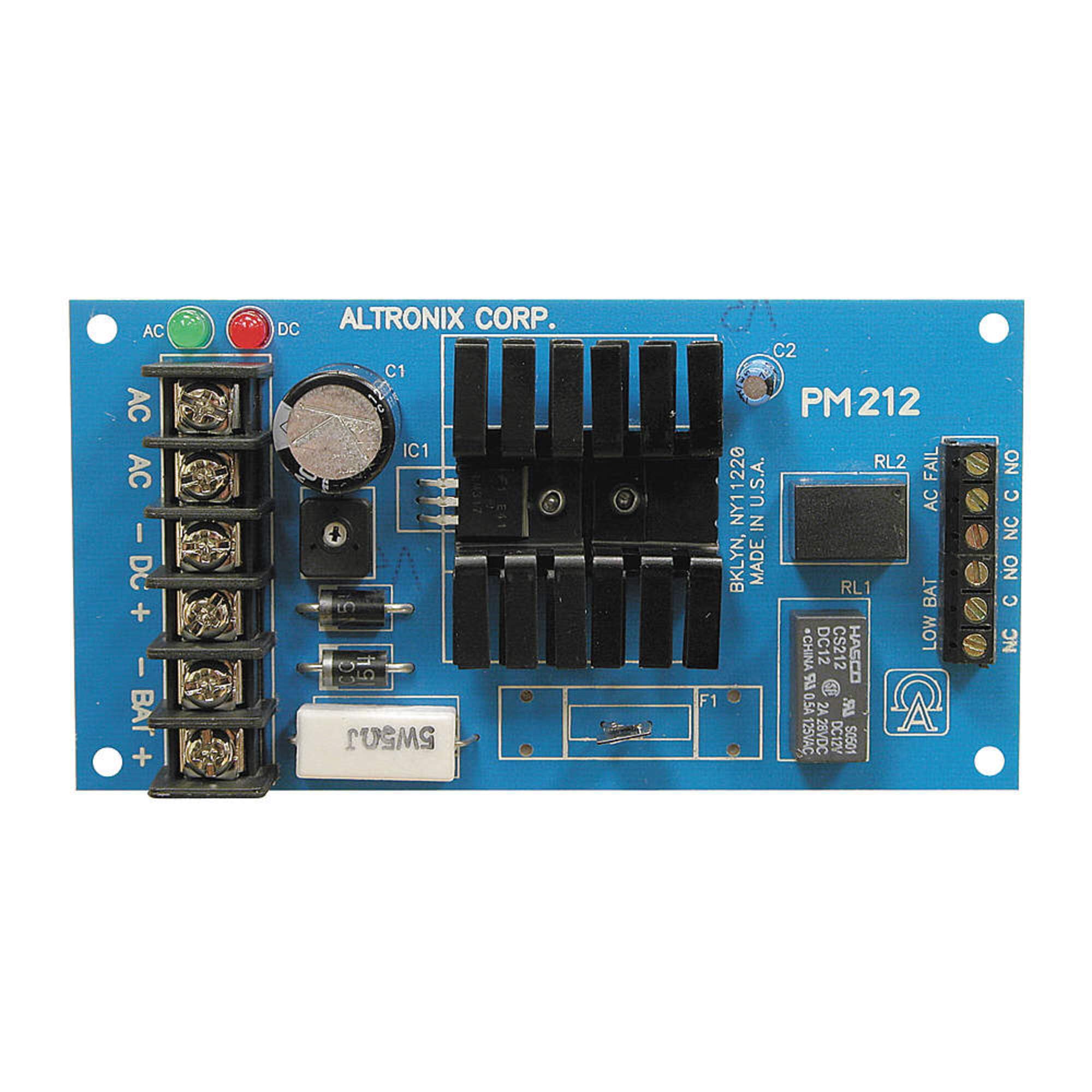 Altronix PM212 Supervised Linear Power Supply & Battery Charger - Reliable Backup Power for Security Systems & Access Control