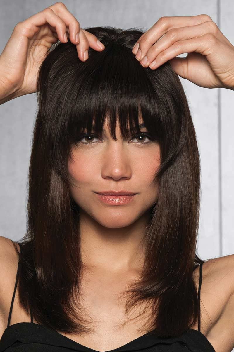 TRESSED UP Clip On Human Hair Fringe Extension - Natural Looking Front Bangs for Women & Girls | Real Hair Bangs for Instant Volume & Style | Perfect for Parties, Weddings & Everyday Wear