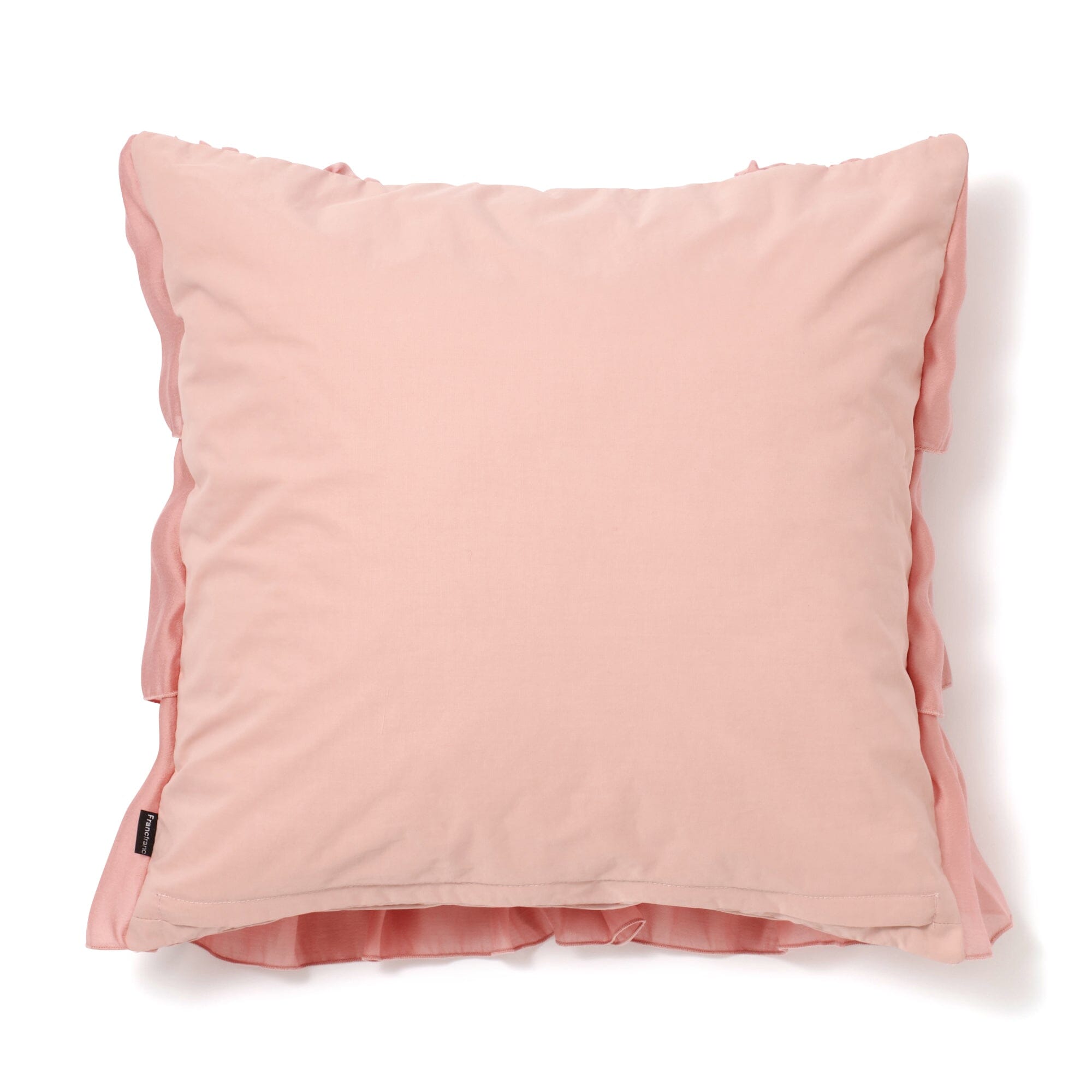 Elegant Pink Chiffon Frill Cushion Cover 18x18 Inches - Soft Decorative Pillow Case for Living Room, Bedroom, Sofa & Home Decor