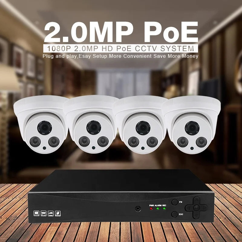 1080P HD CCTV Security Camera System - Indoor/Outdoor Surveillance with Night Vision & Motion Detection for Home & Business Security