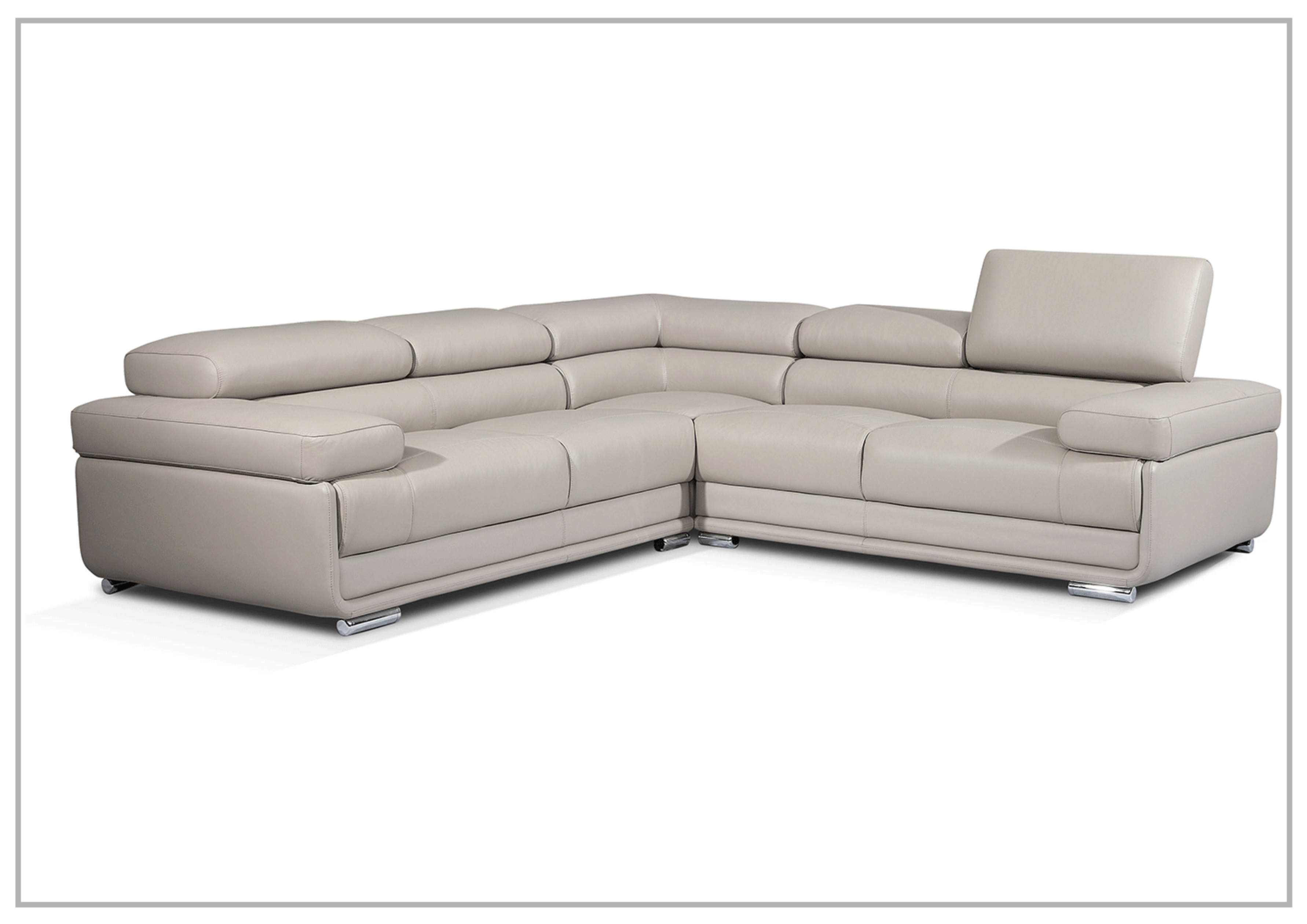 Gio Italia Baxton L-Shaped Leather Sectional Sofa - Modern Corner Couch for Living Room, Home Theater & Office Lounge