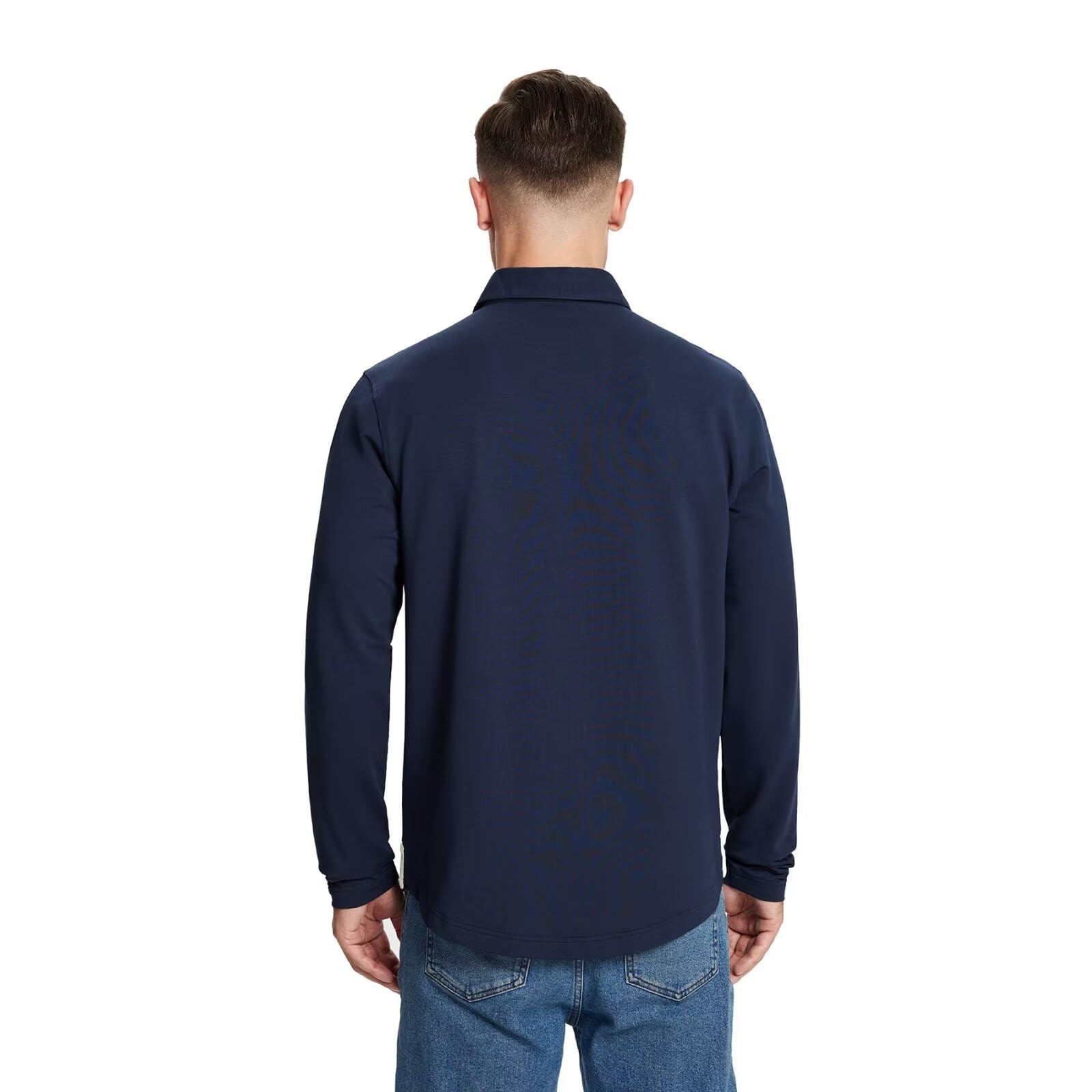 Men's Casual Cotton Blend Polo Shirts - Long & Short Sleeve with Pocket, Solid Color Drop Cut Collar | Perfect for Work, Golf & Everyday Wear