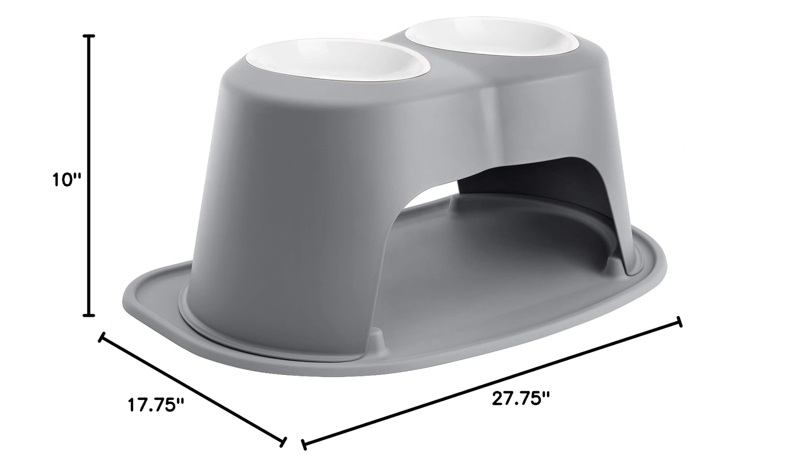 WeatherTech Double High Pet Feeding System with Plastic Dog & Cat Bowls - 10