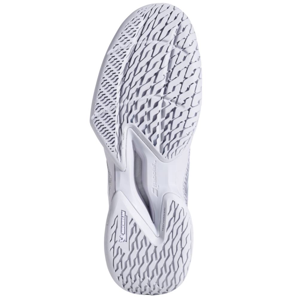 Babolat Jet Mach 3 AC Women's Tennis Shoes - White & Grey | Lightweight Performance Court Shoes for Women | Perfect for Competitive Matches & Training Sessions