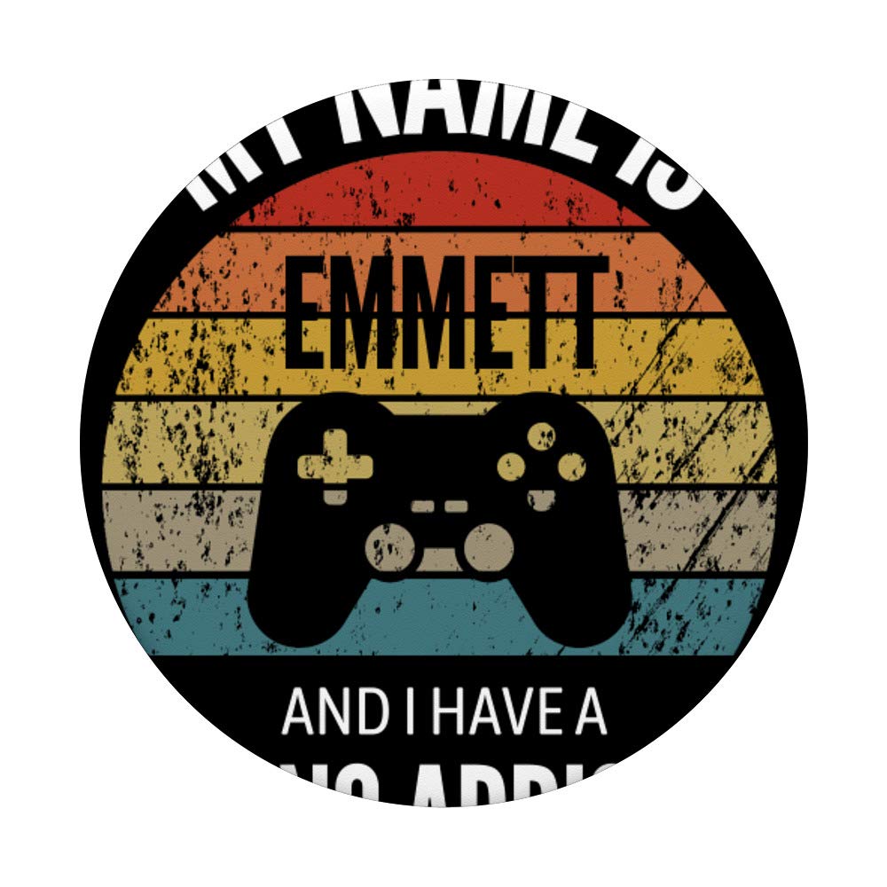 Emmett Gaming Addiction PopSockets Swappable PopGrip - Custom Phone Grip & Stand for Gaming Phones, Controllers & Mobile Devices - Perfect for Gamers, Streamers & Esports Fans