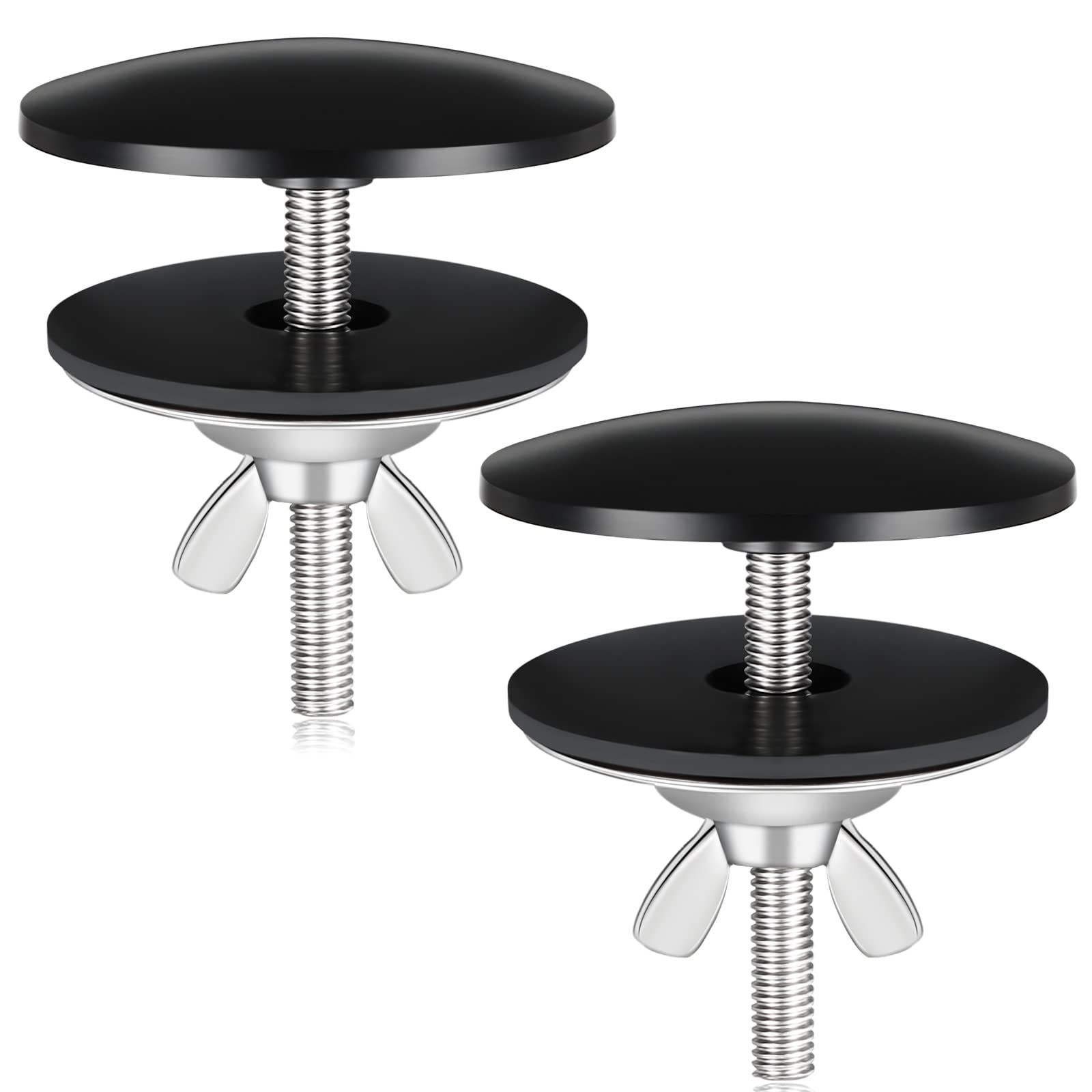 Stainless Steel Sink Hole Cover 2 Pack - Black for Kitchen Faucet