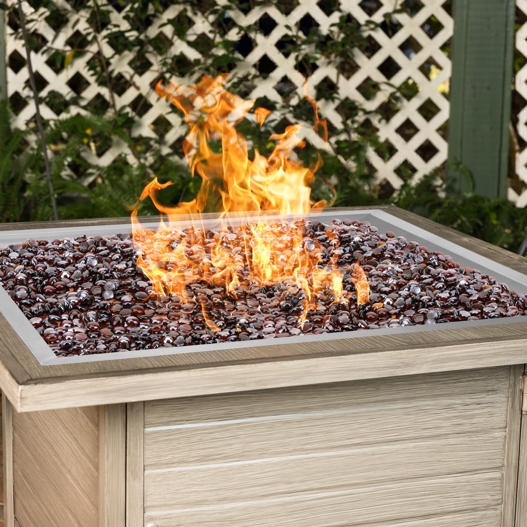 OnlyFire 36 Inch Stainless Steel Square Propane Fire Pit Burner with Pan - DIY Outdoor Fireplace for Backyard, Patio, Garden & Camping - Heavy Duty Gas Fire Pit Kit for Decoration & Warmth