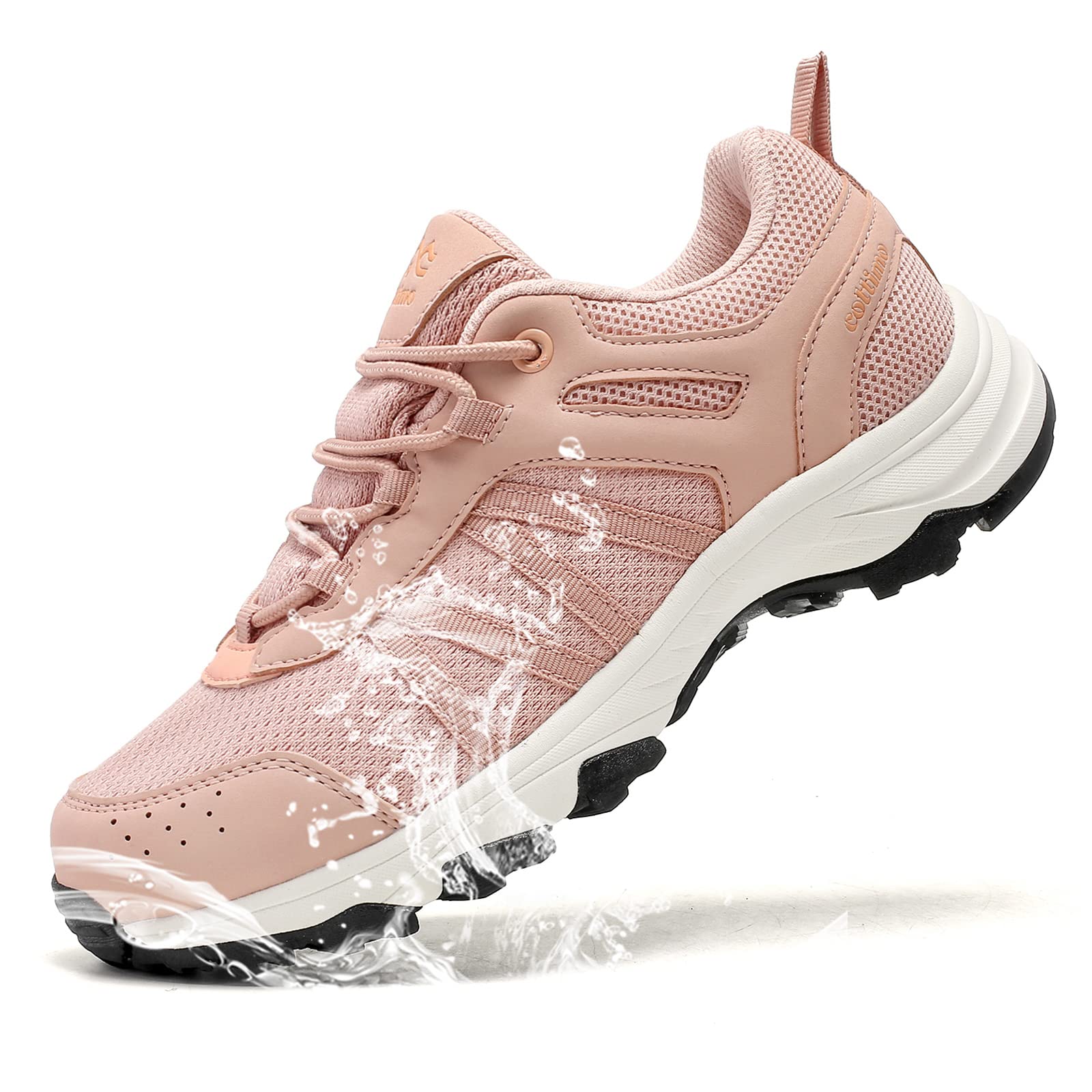 COTTIMO Women's Waterproof Hiking Shoes - Non-Slip Lightweight Walking Sneakers for Outdoor Work & Trail - Fashionable Lace-Up Design for Hiking, Camping & Travel Adventures