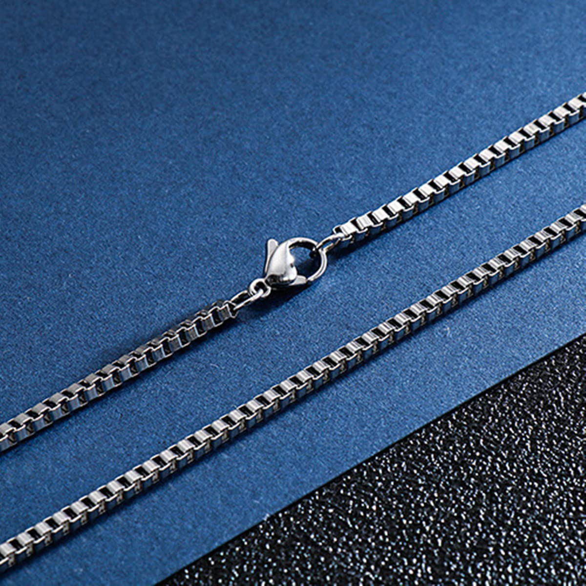Titanium Box Chain Necklace for Women - Silver Stainless Steel Adjustable 45CM to 71CM - Perfect for Everyday Wear, Gifts & Special Occasions