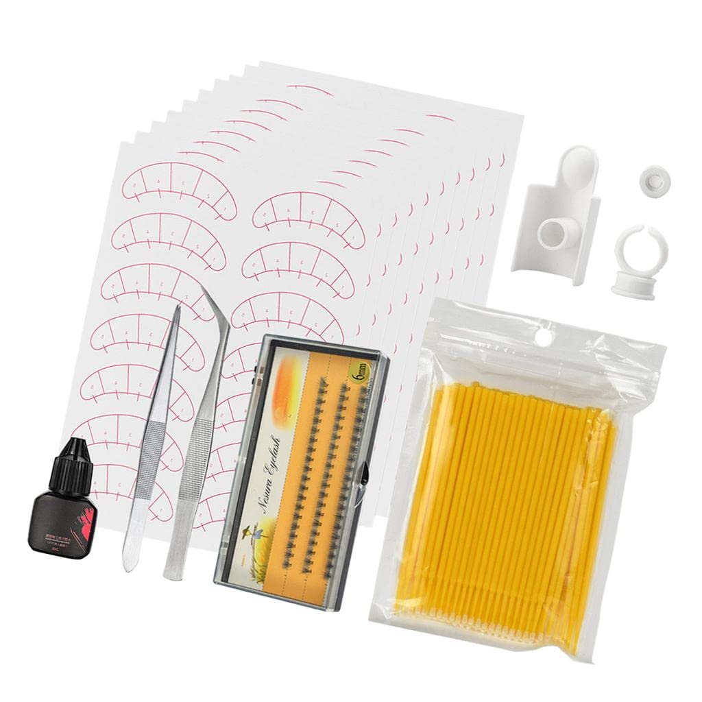 Professional Lash Extension Training Kit for Beginners - Eyelash Grafting Practice Set with Yellow Base (Perfect for Salon Training & Home Practice)