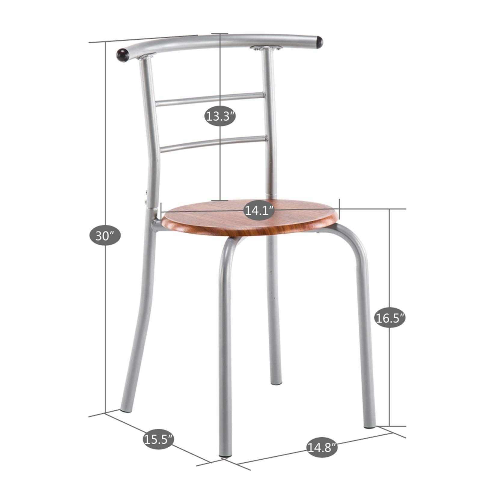 Modern 3-Piece Wood Dining Table Set with 2 Stools, Contemporary Brown Kitchen Breakfast Table for Home, Perfect for Small Spaces and Compact Living Rooms