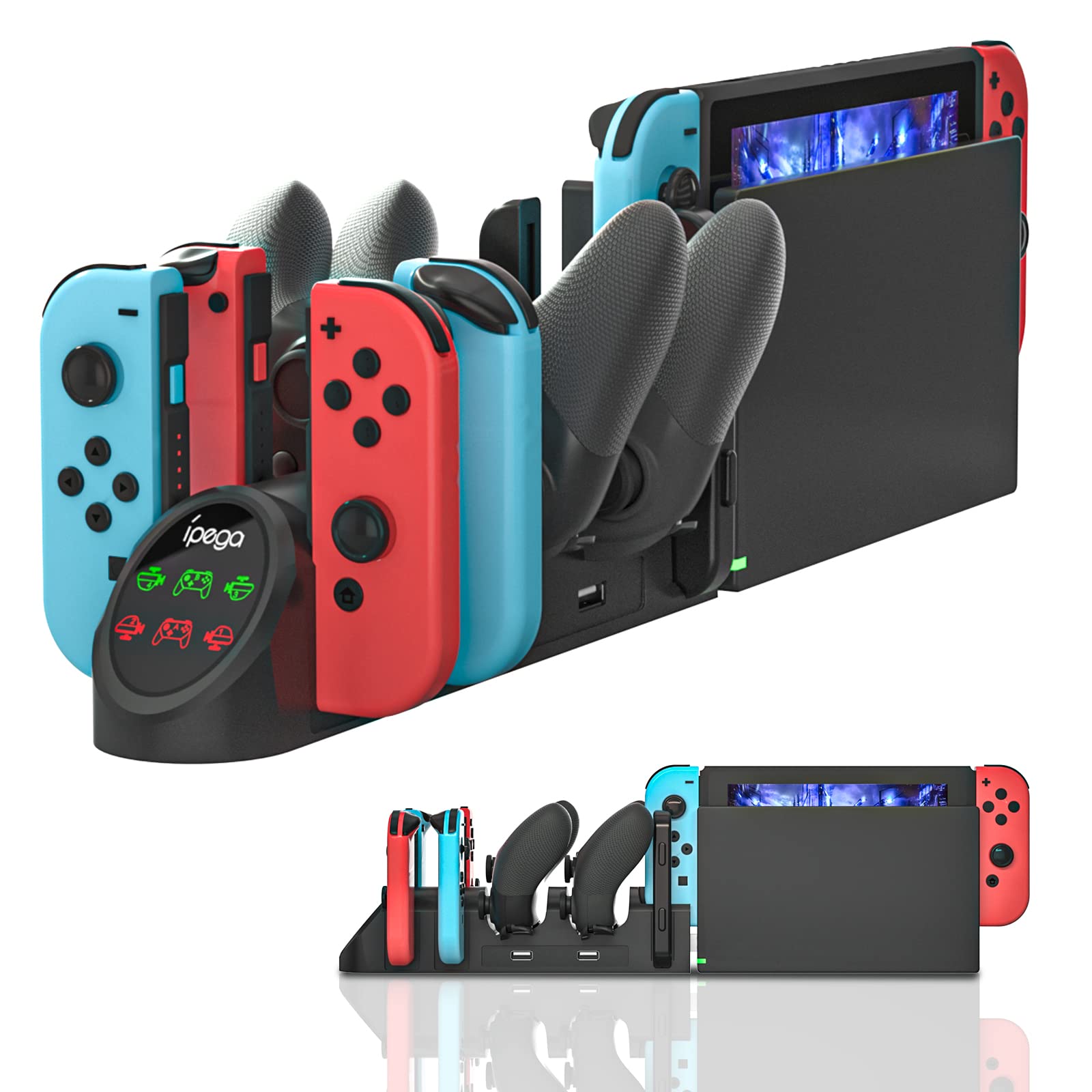 Nintendo Switch Charging Dock with LED Indicator - Fast Charging Station for Joy-Con & Pro Controllers | Perfect for Gaming Setup & Multiplayer Sessions