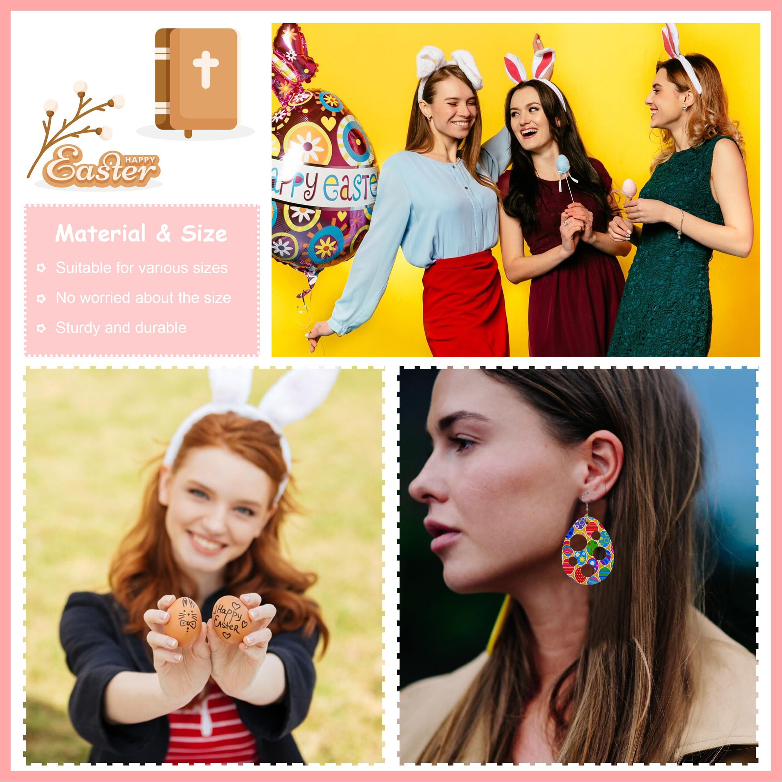 Easter Bunny Egg Earrings for Women - Cute Easter Jewelry Gifts for Easter Basket Stuffers & Party Outfits 2025 - Perfect for Easter Dresses, Egg Hunts & Spring Celebrations