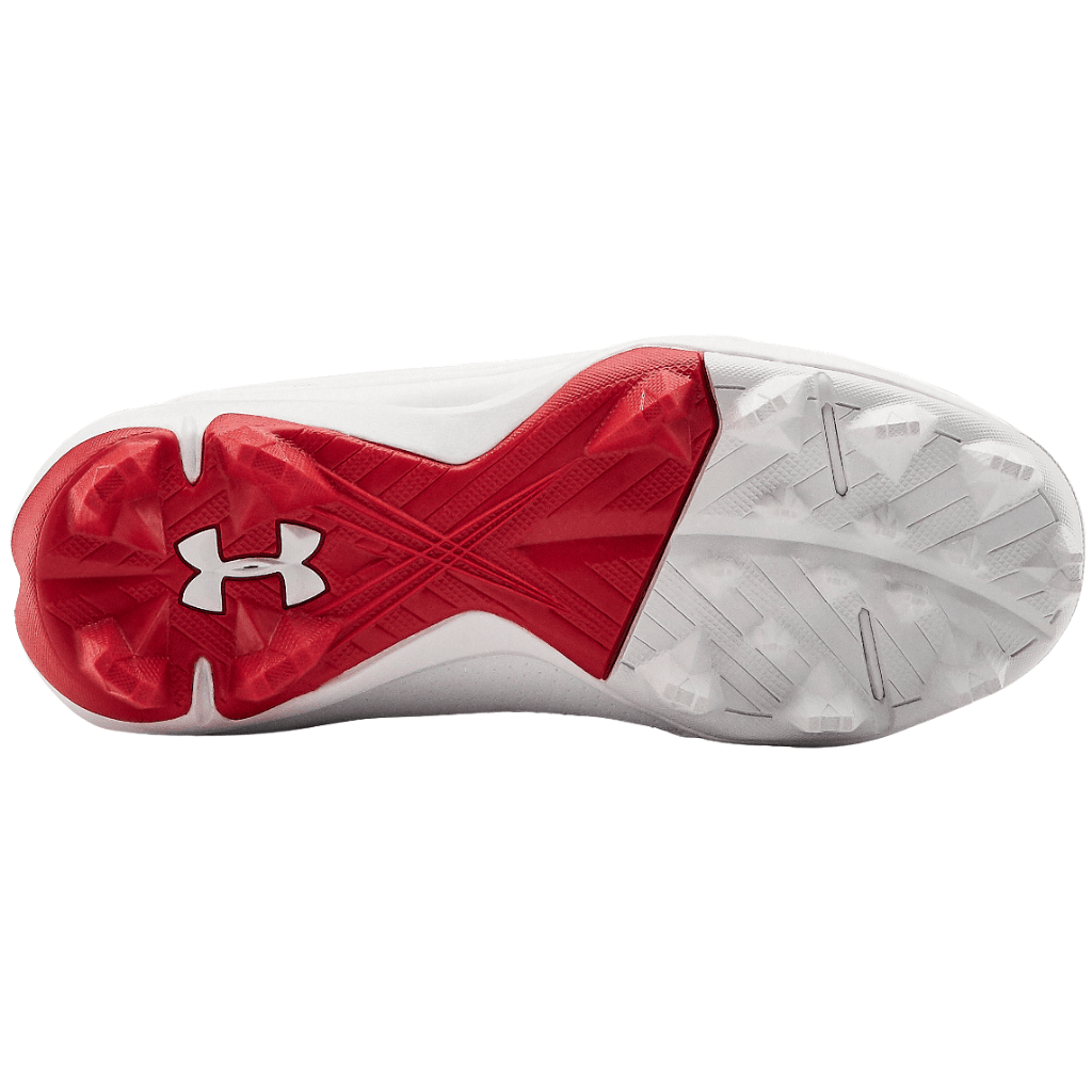 UA 2021 Youth Leadoff Low RM Red 3023449 600 - Boys' Baseball Cleats for Training & Games - Perfect for Little League, Practice, and Field Sports