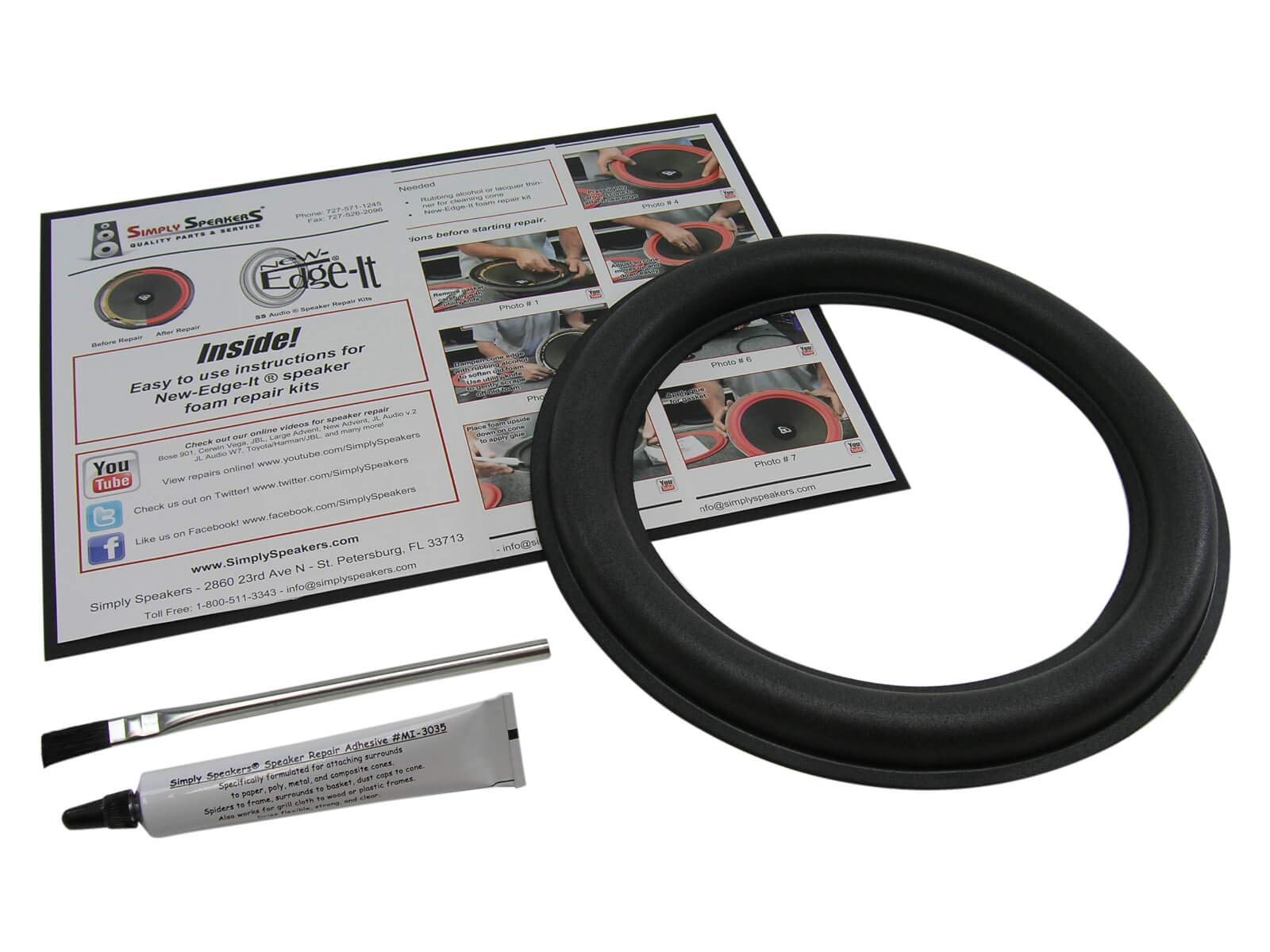 JL Audio 10 Inch Single Foam Speaker Repair Kit for 10W6v2-D4 - FSK-10JLv2-1 - Perfect for Car Audio and Home Theater Systems