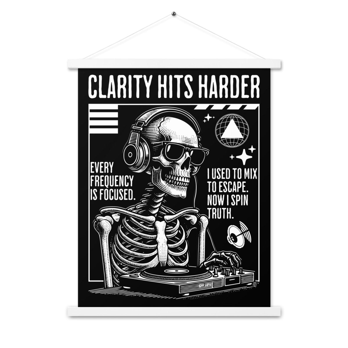 Clarity Hits Harder - Motivational Wall Art Poster with Metal Hangers for Home & Office Decor | Perfect for Living Room, Bedroom or Workspace Inspiration