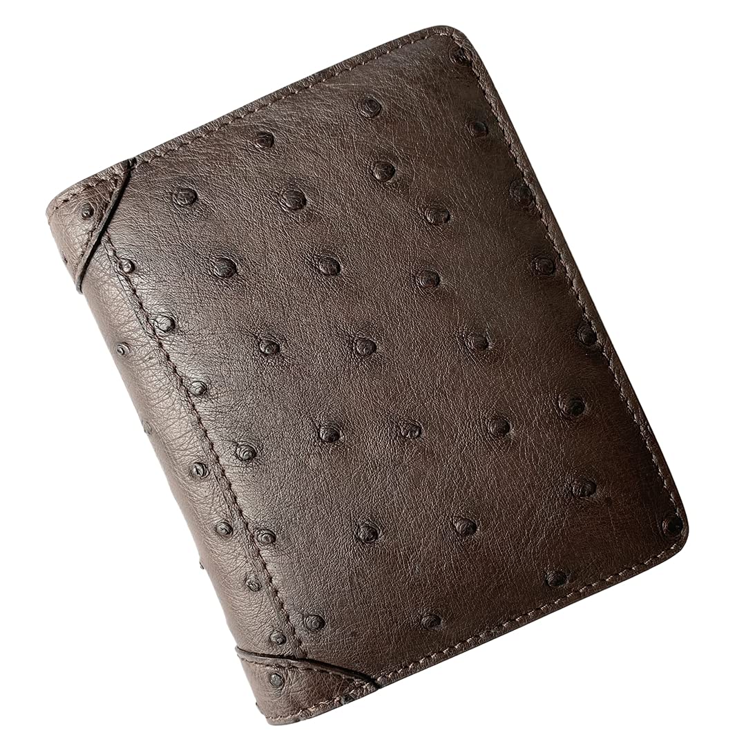 Genuine Ostrich Leather Bifold Wallet for Men - 11 Card Slots & RFID Protection - Luxury Slim Wallet for Business, Travel & Everyday Use - Perfect Gift for Dad, Husband & Boyfriend