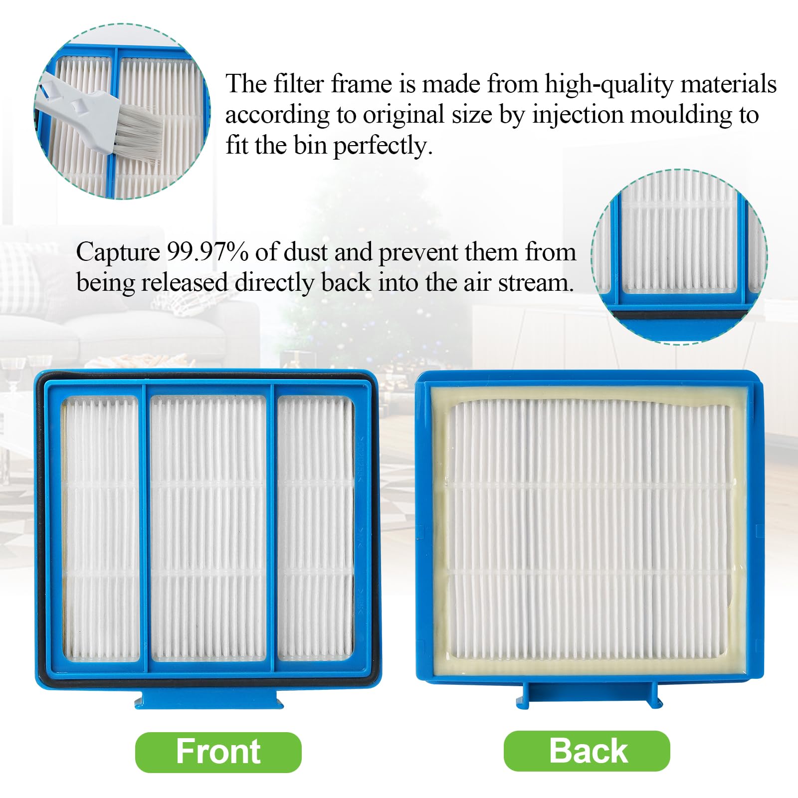 Techecook Shark IQ Robot Vacuum Replacement Parts Kit - 6 Side Brushes, 3 HEPA Filters, 1 Main Roller Brush & Cleaning Tool for Shark R101AE RV1001AE Models - Perfect for Home Cleaning Maintenance