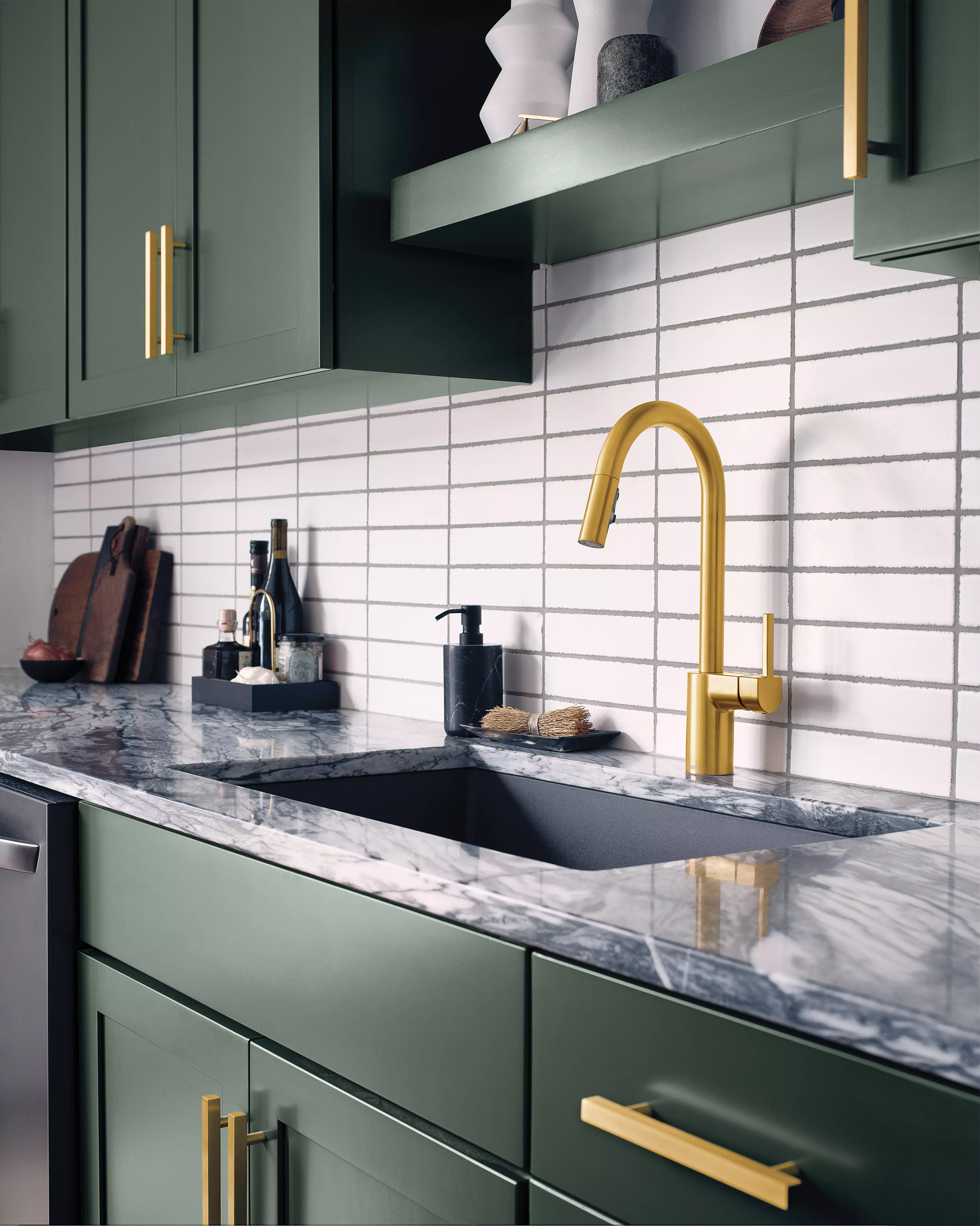 High Arc Pull Down Kitchen Faucet with Single Handle - Perfect for Modern Farmhouse & Commercial Style Sinks