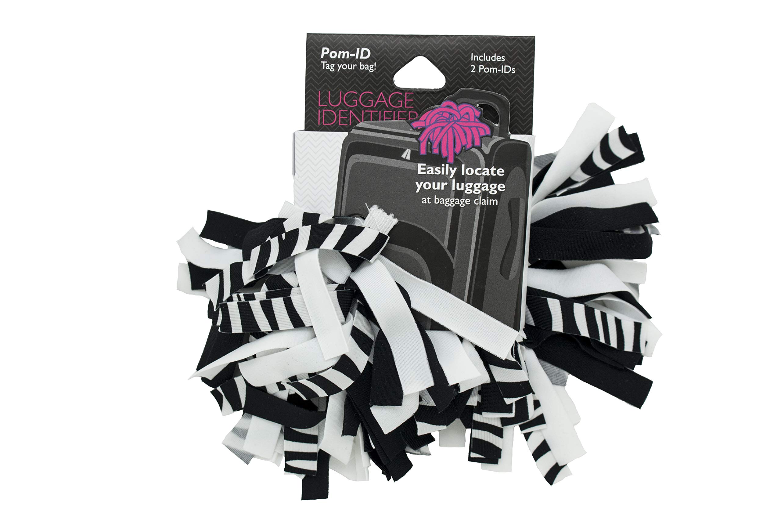 Lewis N. Clark Pomchies POM-ID Luggage Tags (Zebra) - Durable Travel ID Tags for Suitcases & Bags - Perfect for Airports, Cruises & Business Trips
