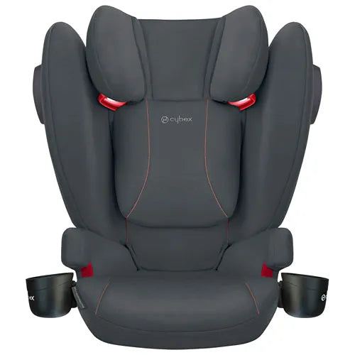 Solution B2 Fix+ Lux Booster Seat - Steel Grey Baby Car Seat for Toddlers | Safe & Comfortable Travel Accessory for Cars, Airplanes & Strollers