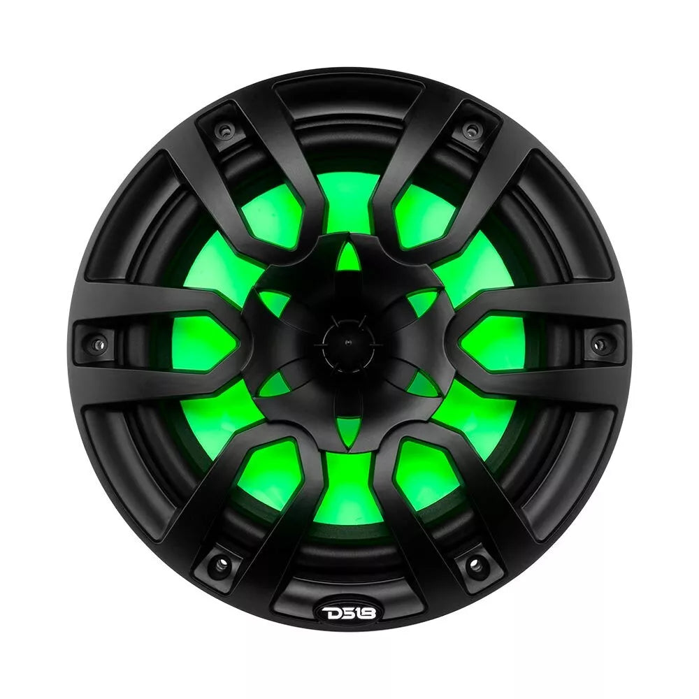 NXL 10 Inch 2-Way Coaxial Marine Speakers with RGB LED Lights - 200W RMS 4 Ohm Waterproof Boat Audio System - Perfect for Boats, Yachts, and Outdoor Marine Entertainment