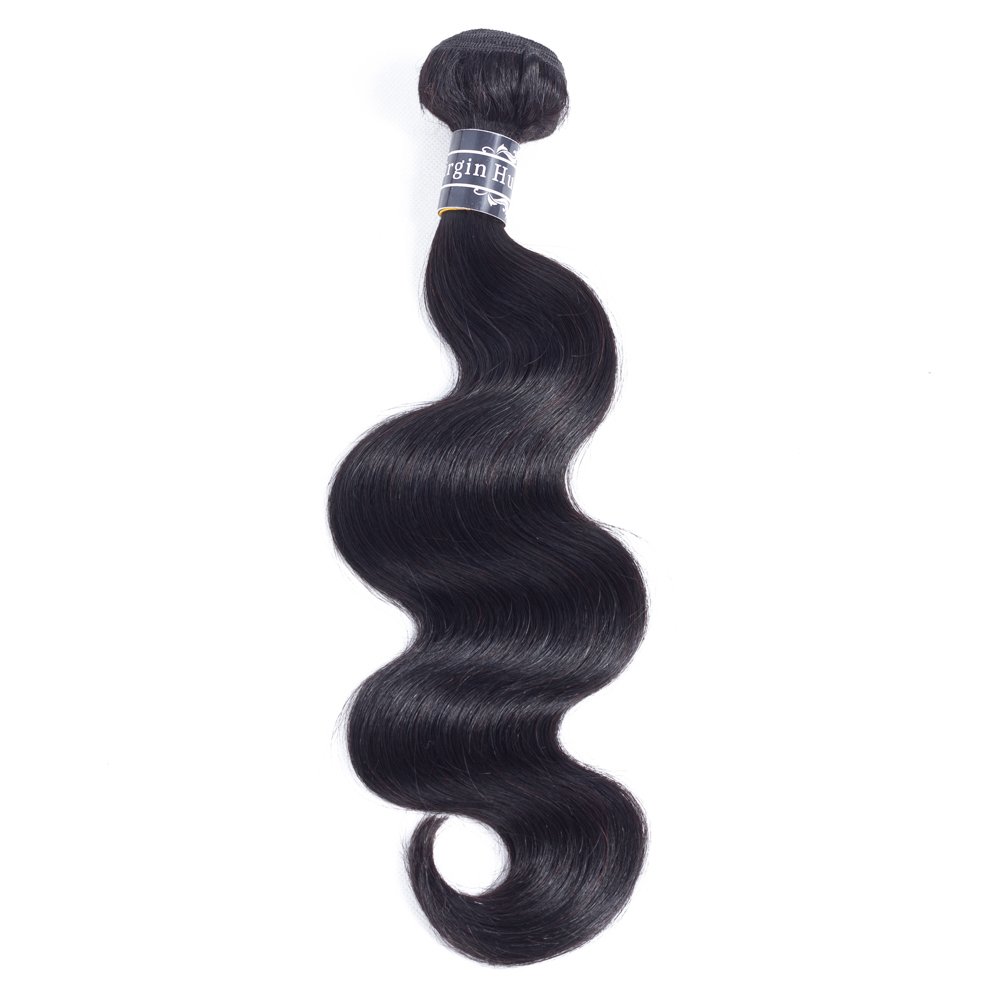 Amella 100% Unprocessed Brazilian Virgin Human Hair Weft - 20 Inch Body Wave Bundle, 8A Grade, Natural Black | Perfect for Extensions, Weaves & Styling