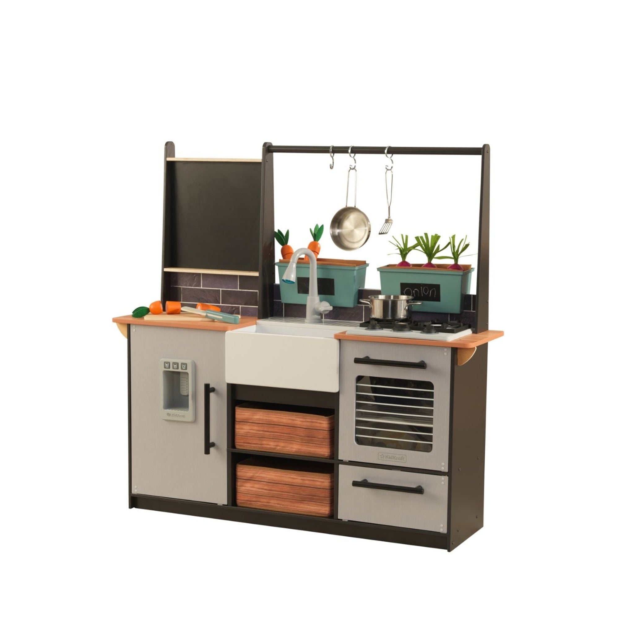 KidKraft Farm to Table Play Kitchen for Kids - Wooden Pretend Play Set with EZ Kraft Assembly | Perfect for Imaginative Play, Preschool Learning & Toddler Role-Playing Games
