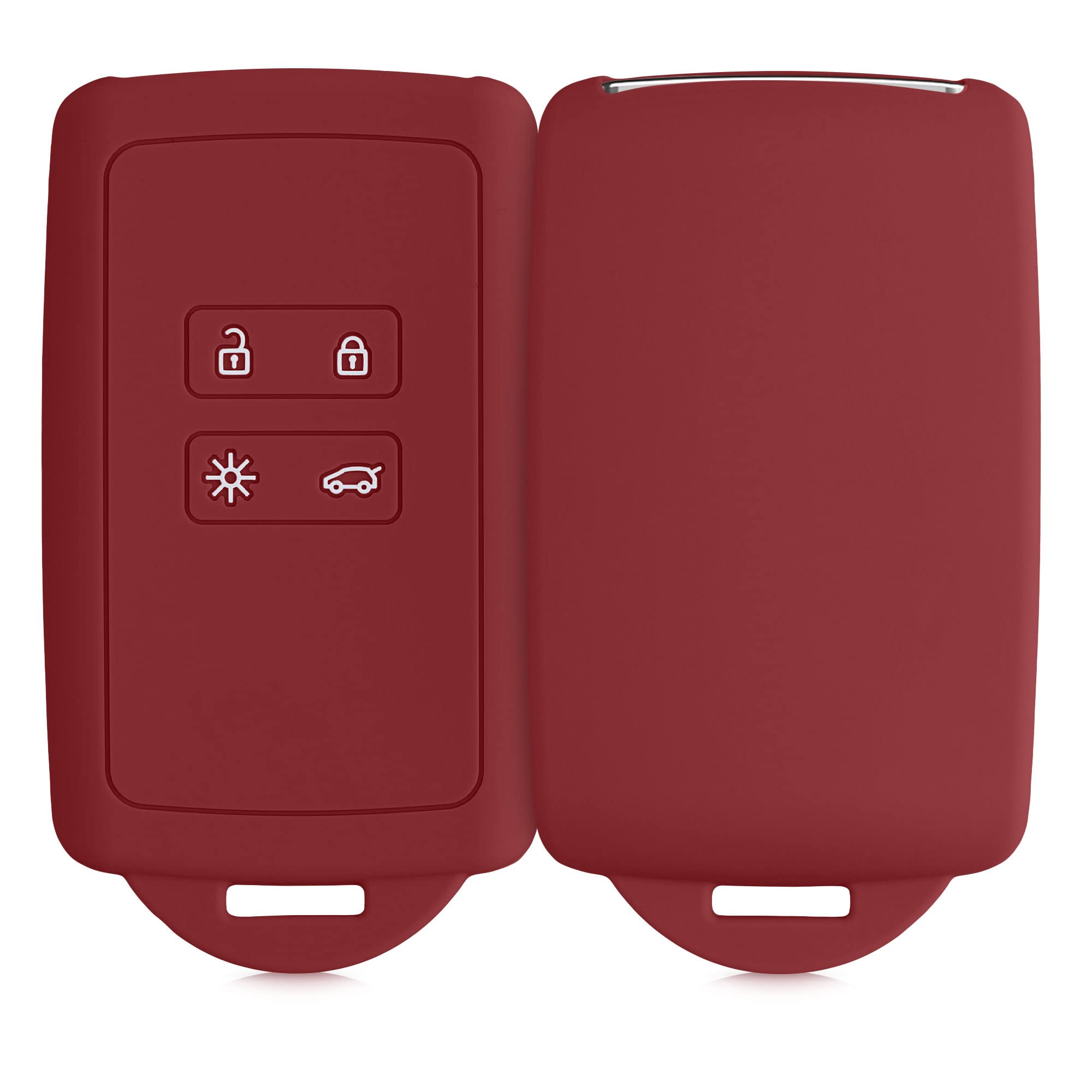kwmobile Key Cover Compatible with Renault - Dark Red Car Key Fob Case | Protective Shell for Renault Vehicles | Perfect for Daily Use & Travel