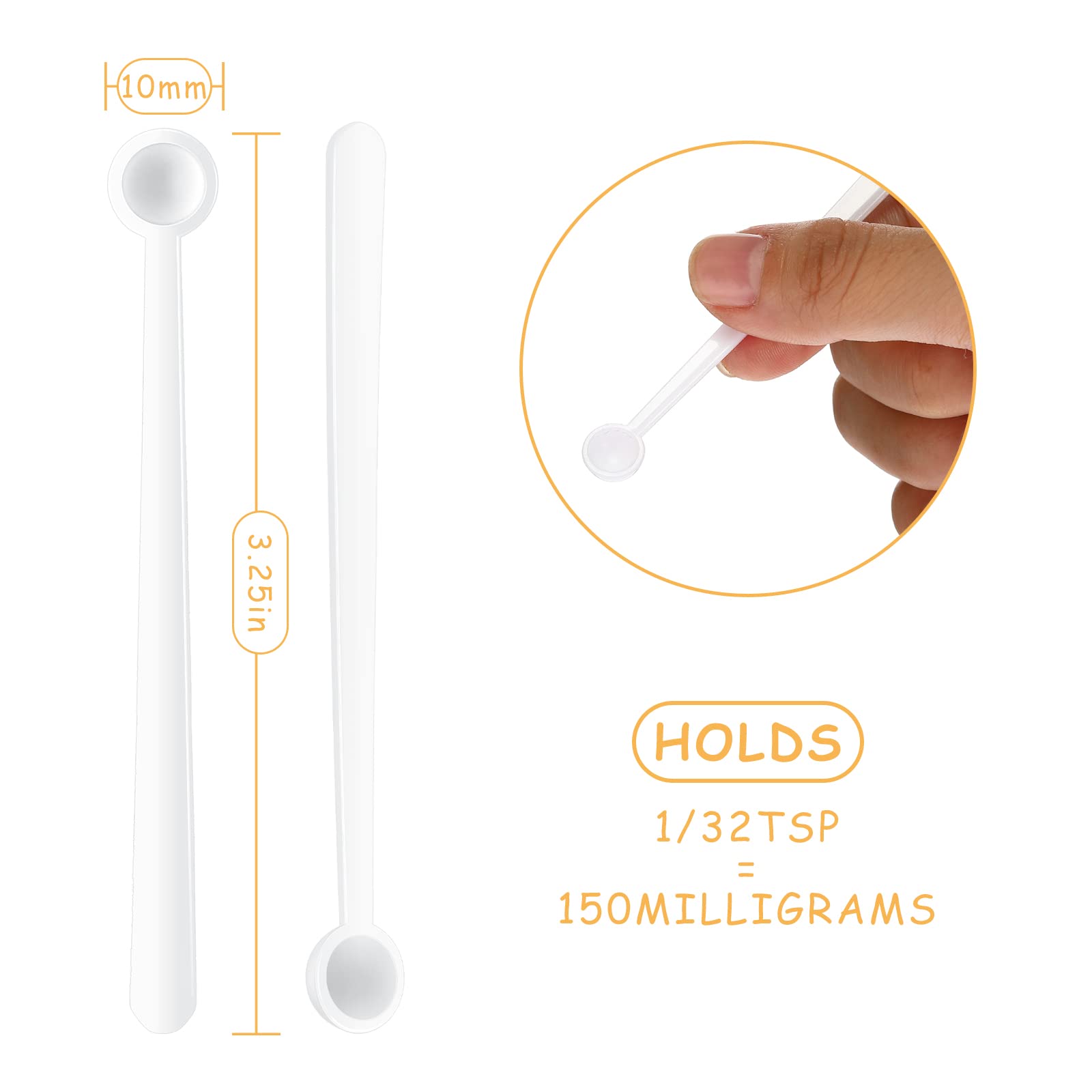 72-Piece Mini Powder Scoops (0.15ml) - Precision Measuring Spoons for Cosmetics, Medicines & Spices | Perfect for Baking, Lab Work & DIY Projects