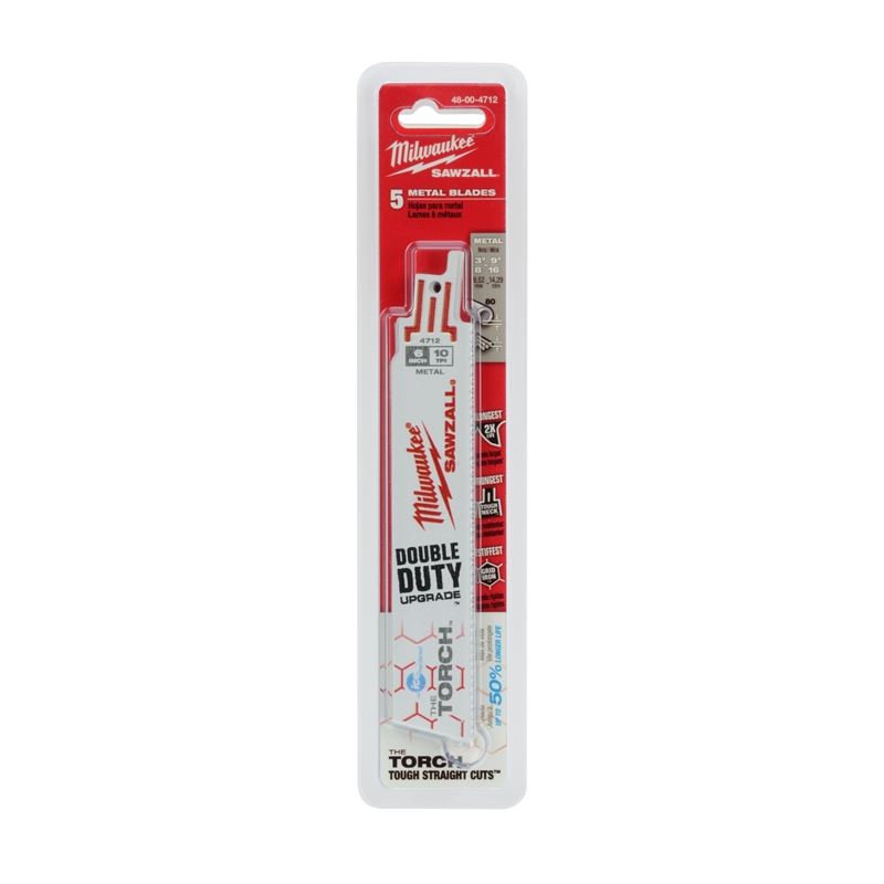 5-Pack 6-Inch 10 TPI Ice Hardened SAWZALL Blades - Premium Torch Reciprocating Saw Blades for Metal Cutting, Demolition & Frozen Pipe Repair - Durable Construction for Professional & DIY Projects