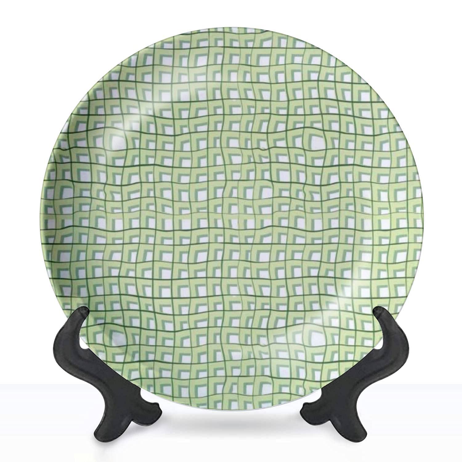 Seamless Green Ceramic Hanging Decorative Wall Plate - 8