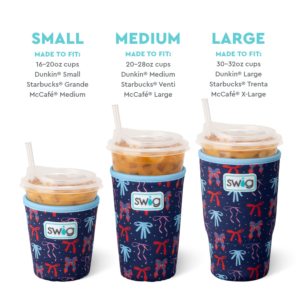 Miss Independence Medium Iced Cup Coolie - Insulated Beverage Sleeve for 16-20oz Tumblers - Perfect for Iced Coffee, Smoothies & Cold Drinks at Work, Gym or Outdoor Activities