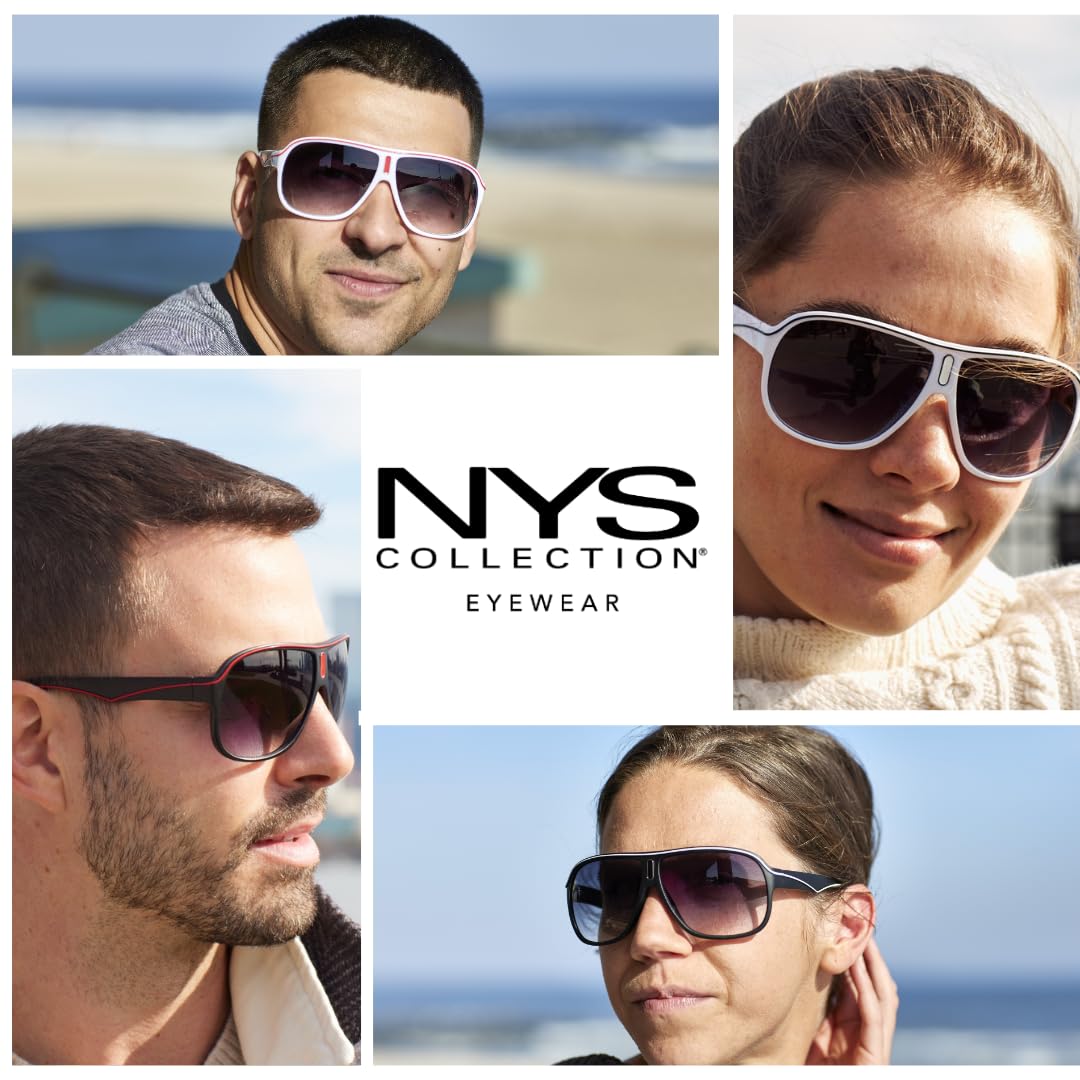 NYS Collection Sporty Oversized Aviator Sunglasses for Men & Women – Lightweight Durable Frame with 100% UV Protection – Perfect for Driving, Travel & Outdoor Activities