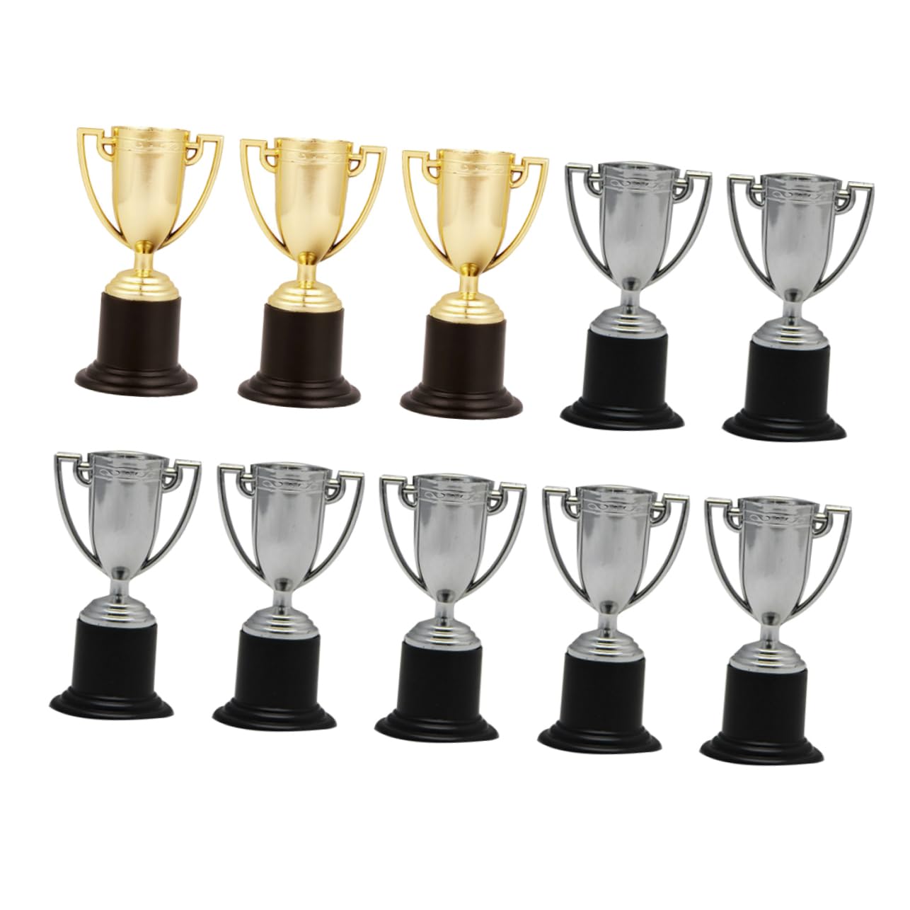 GAROZATION 10-Pack Mini Plastic Award Trophies for Kids - Gold & Silver Prize Cups for Sports Competitions, School Rewards, Kindergarten Achievements - Perfect for Classroom Incentives, Birthday Party Favors and Toddler Motivational Gifts