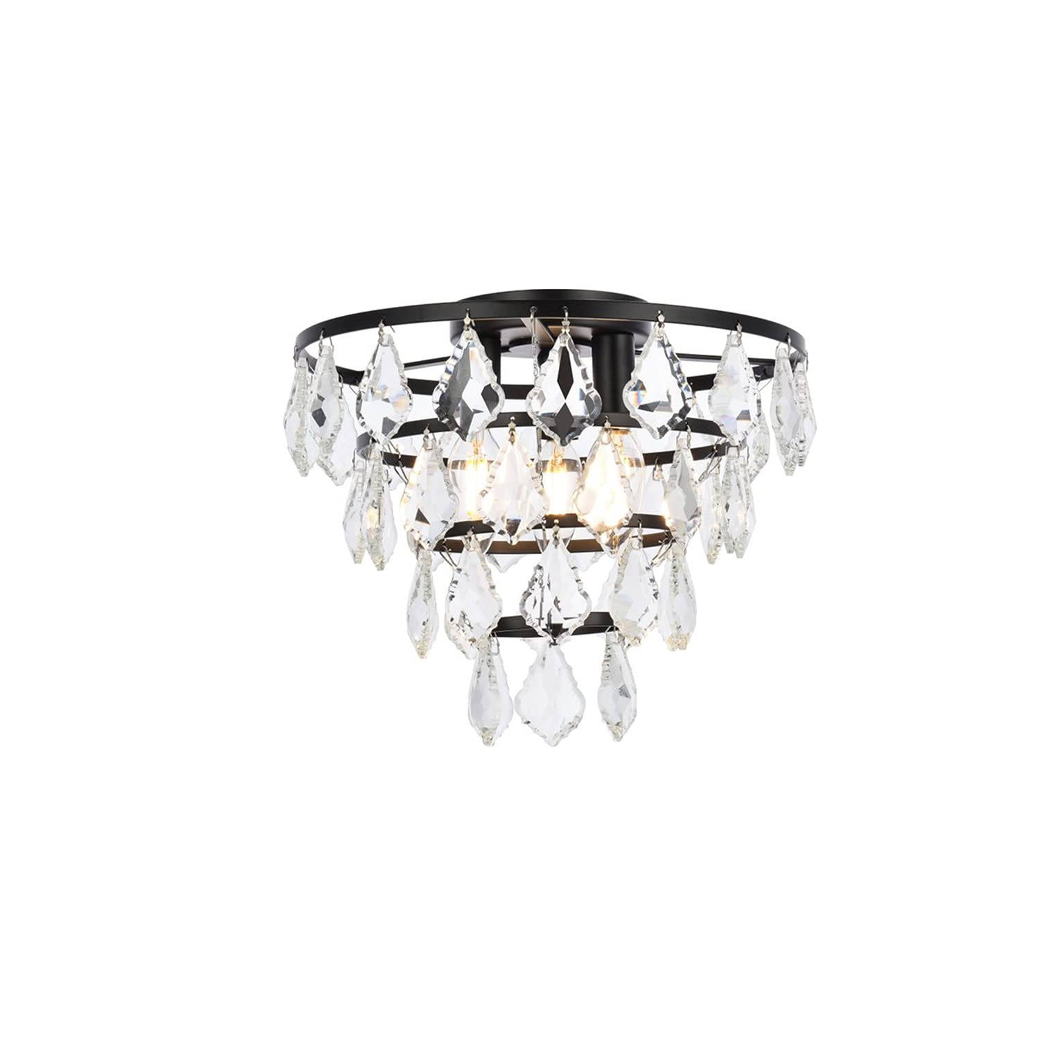 12 Inch Black Ella Flush Mount Ceiling Light - Modern Indoor Lighting Fixture for Living Room, Bedroom & Kitchen Decor