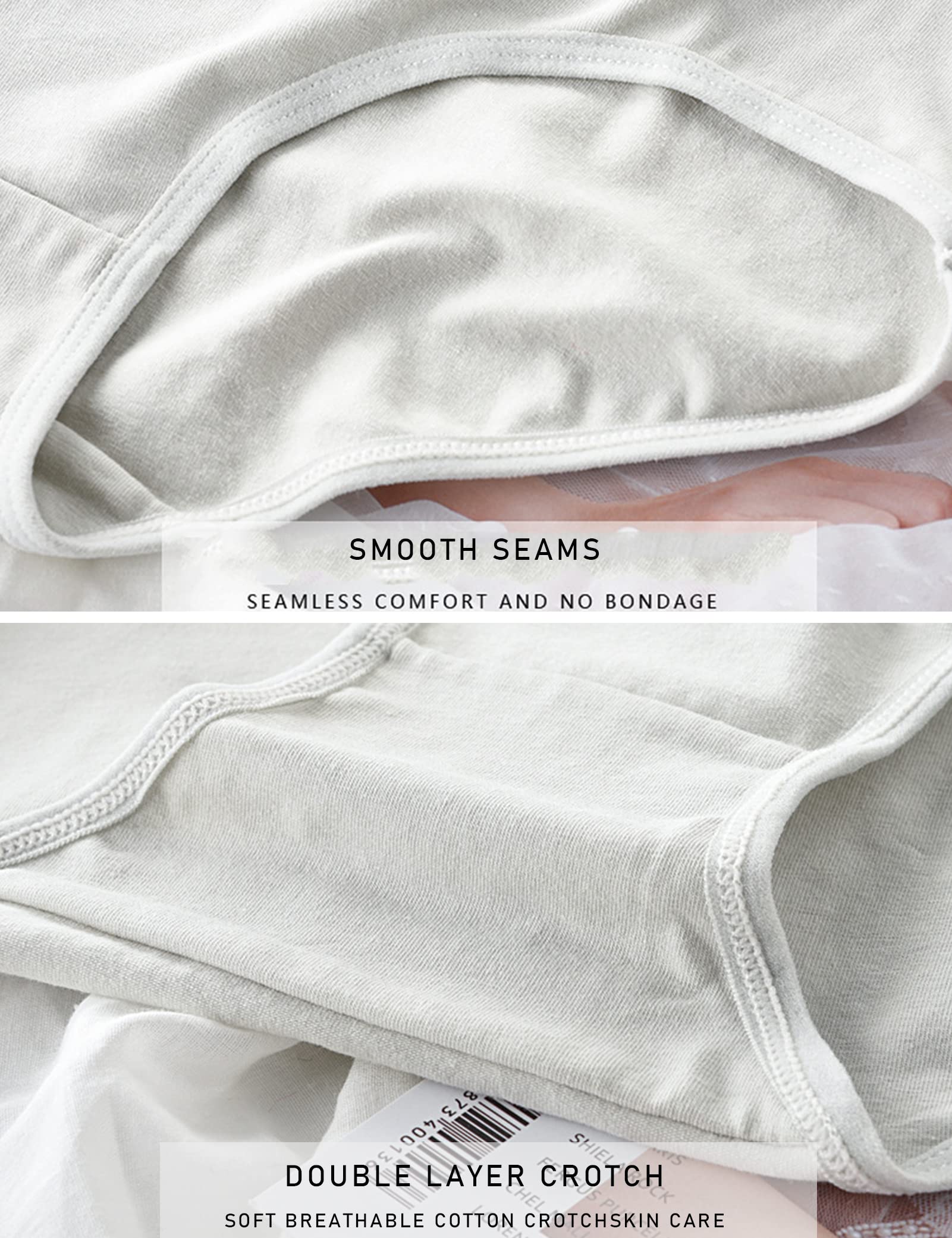 Kiench Girls' Cotton Underwear 8-Pack - Soft Breathable Briefs for Teens & Kids - Perfect for School, Sports & Everyday Comfort
