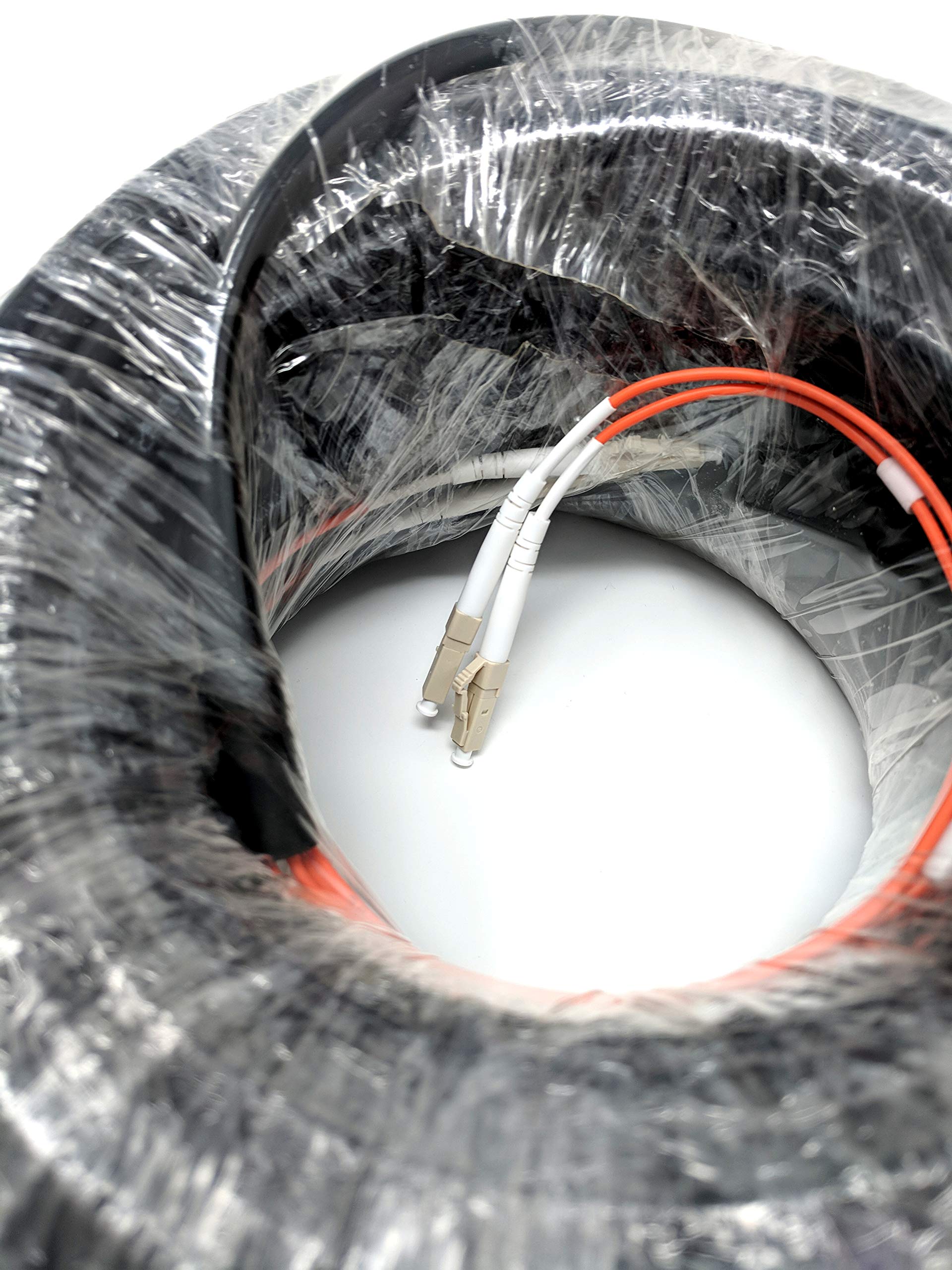 RiteAV Direct Burial Outdoor LC-LC Duplex 2-Strand Multimode Fiber Optic Cable (50/125, 25M/82ft) - High-Speed Data Transmission for Network Installations, CCTV, and Telecom Applications