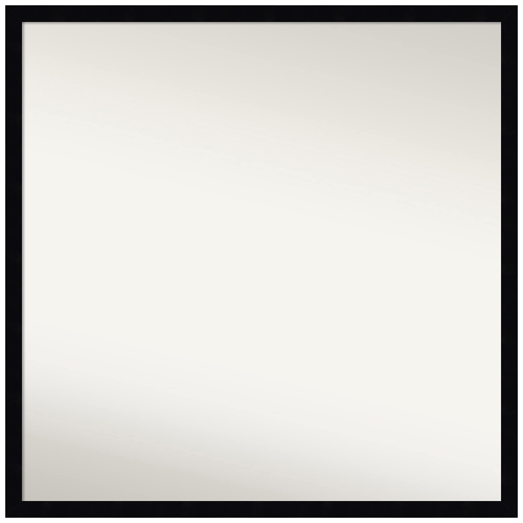 Amanti Art 25x25 Inch Non-Beveled Custom Wall Mirror with Svelte Noir Black Frame - Bathroom, Living Room, Bedroom Decor - Various Sizes Available for Home & Office