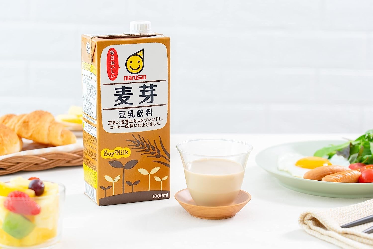 JP MARUSAN Soy Milk Malt 1000ml (Pack of 6) - Premium Japanese Plant-Based Drink - Rich in Protein & Fiber - Perfect for Breakfast, Smoothies & Vegan Recipes