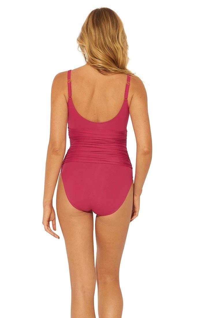 Bleu Rod Beattie Women's Underwire One Piece Swimsuit - Red Size 6 | Over The Shoulder Bathing Suit for Beach, Pool & Vacation