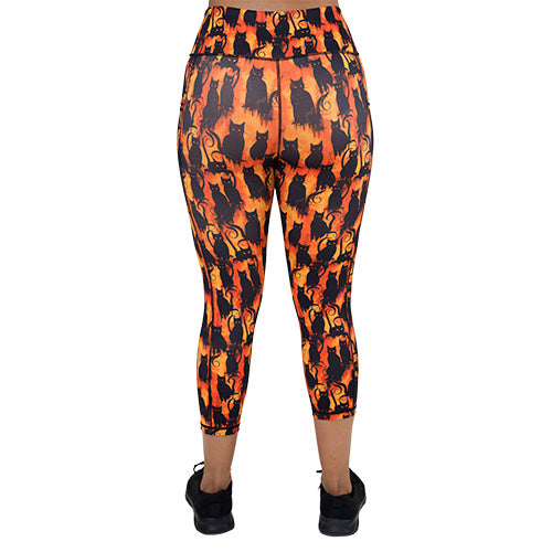 Funny Cat Print Leggings - Comfortable & Stretchy Women's Yoga Pants for Halloween, Cosplay & Everyday Wear