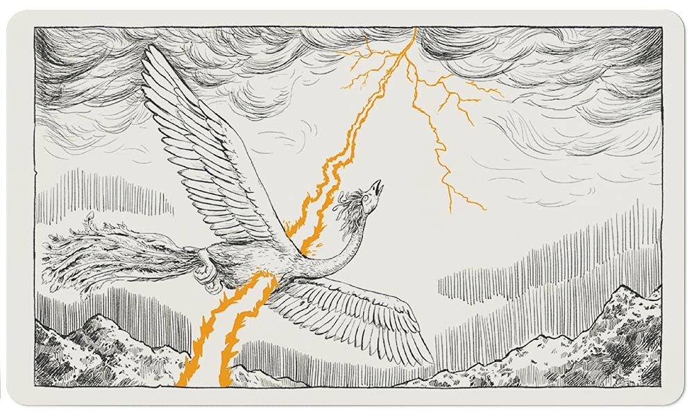 Paramint Bolt The Bird Stitched MTG Playmat - Magic The Gathering Game Mat for MTG, YuGiOh & Pokemon TCG - Premium Original Art Playmat Accessories - Perfect for Card Game Tournaments & Casual Play
