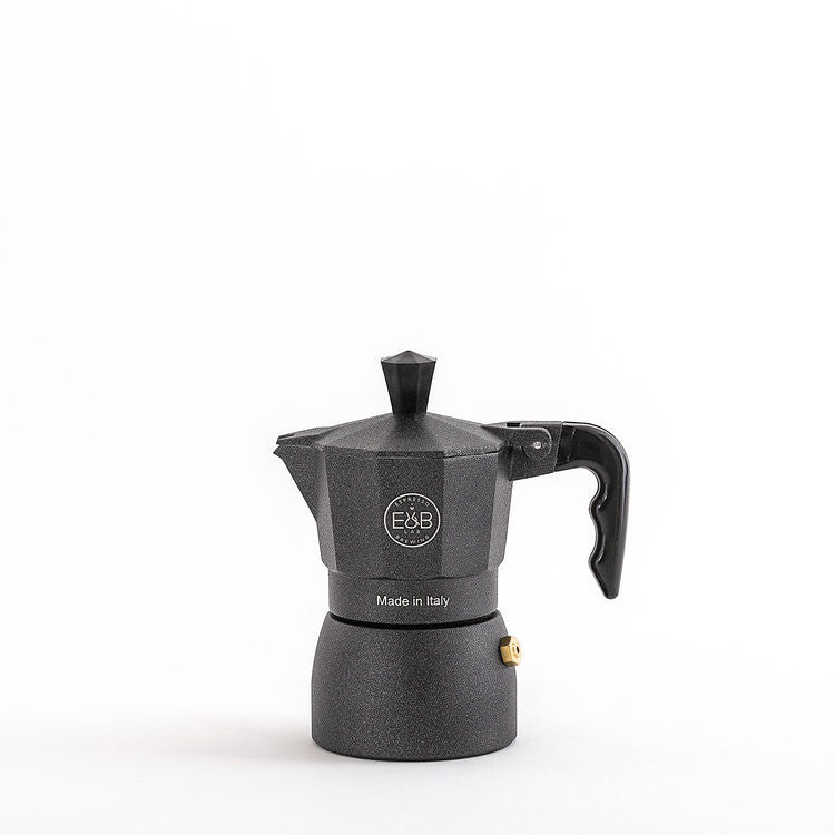 E&B Lab Classic Moka Pot - 3 Cup Stovetop Espresso Maker for Italian Coffee, Durable Aluminum Coffee Maker for Home & Office Use - Perfect for Camping, Gifts & Daily Brewing