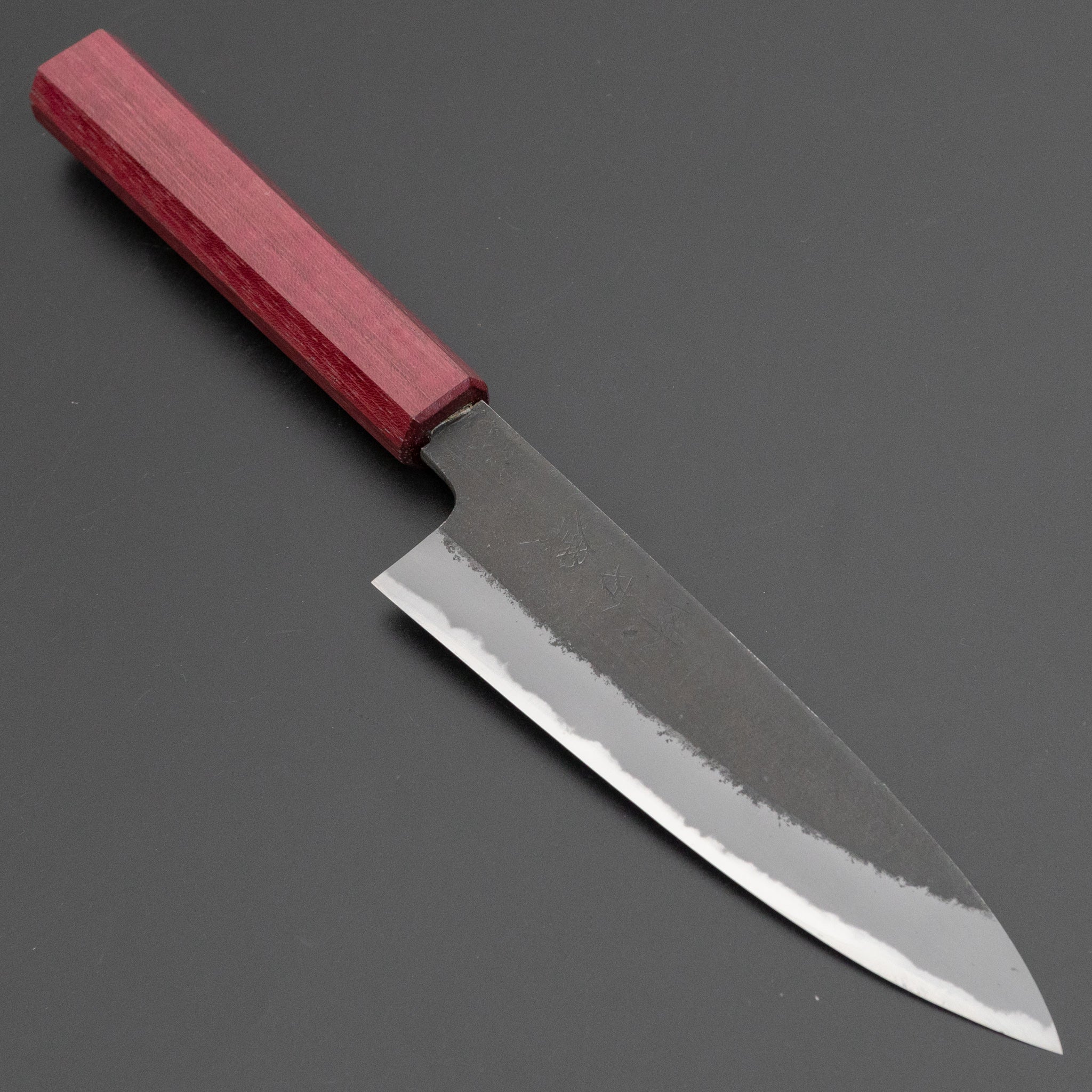 Ajikataya Nashiji White #2 Petty Knife 135mm with Purpleheart Handle - Perfect for Slicing, Peeling & Precision Kitchen Tasks (#08)