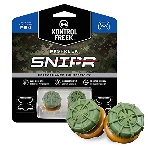 KontrolFreek FPS Freek Snipr Performance Thumbsticks for PS4 & PS5 - 2 High-Rise Convex Domed Green Gaming Controller Grips | Enhanced Aim & Comfort for FPS, Battle Royale & Competitive Gaming